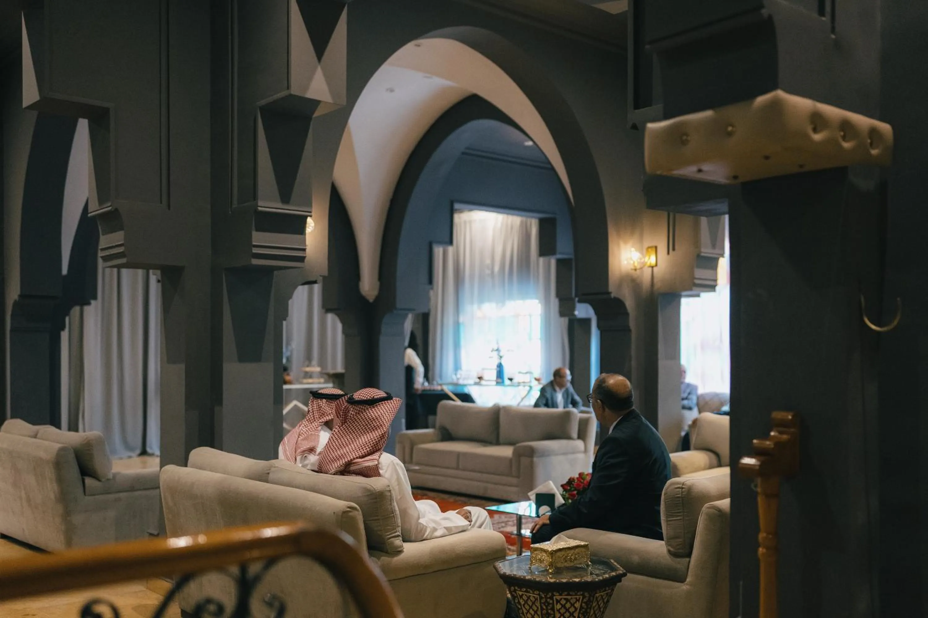 Communal lounge/ TV room in RS Hotel Karam Palace