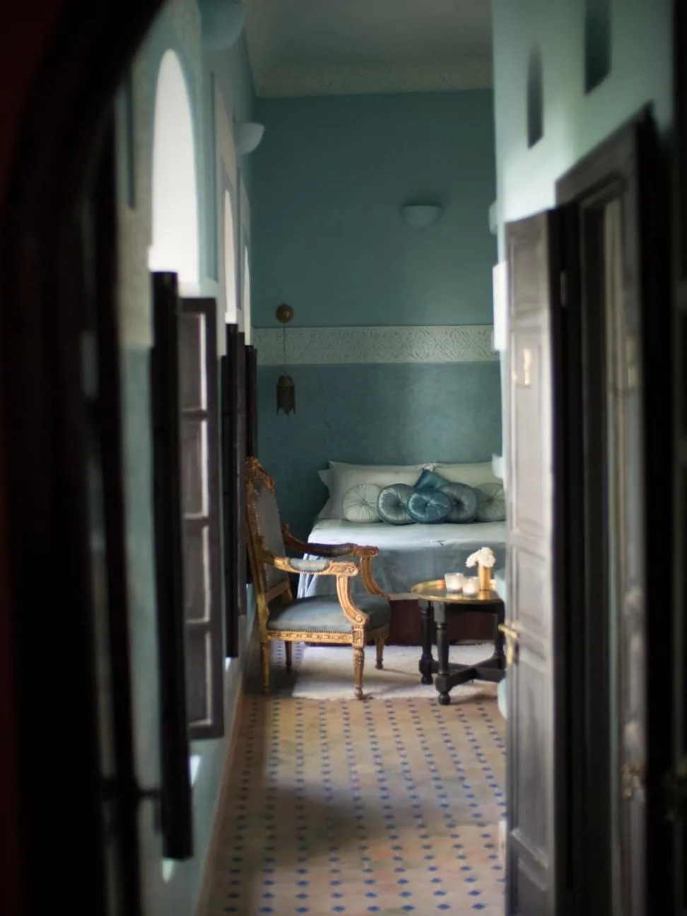 Decorative detail, Bed in Riad Dar Jaguar