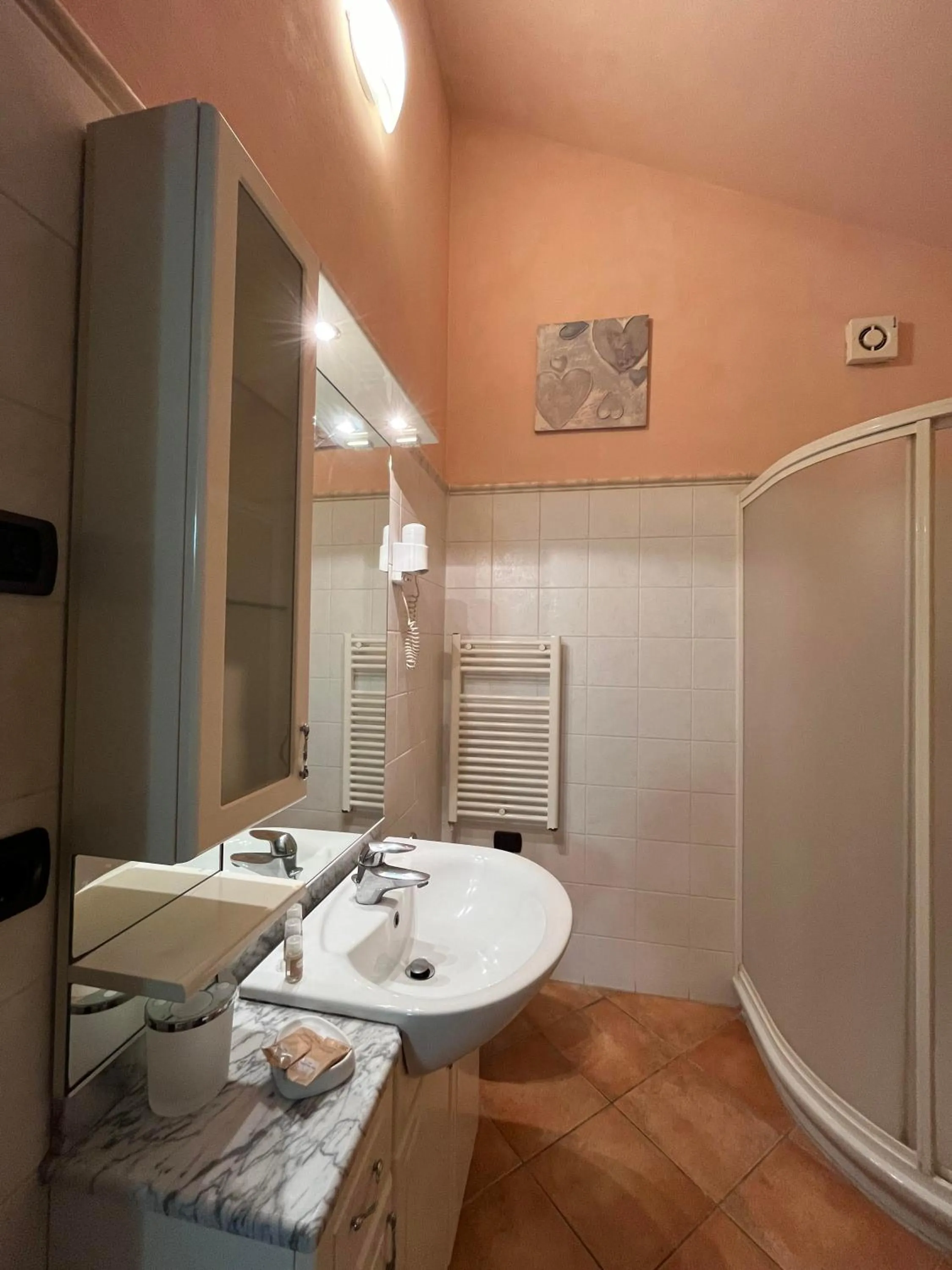 Shower in Albergo Cosmera