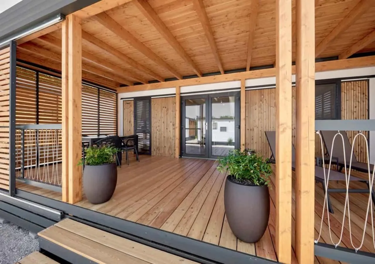 Balcony/Terrace in Mobile Homes Camping Plitvice