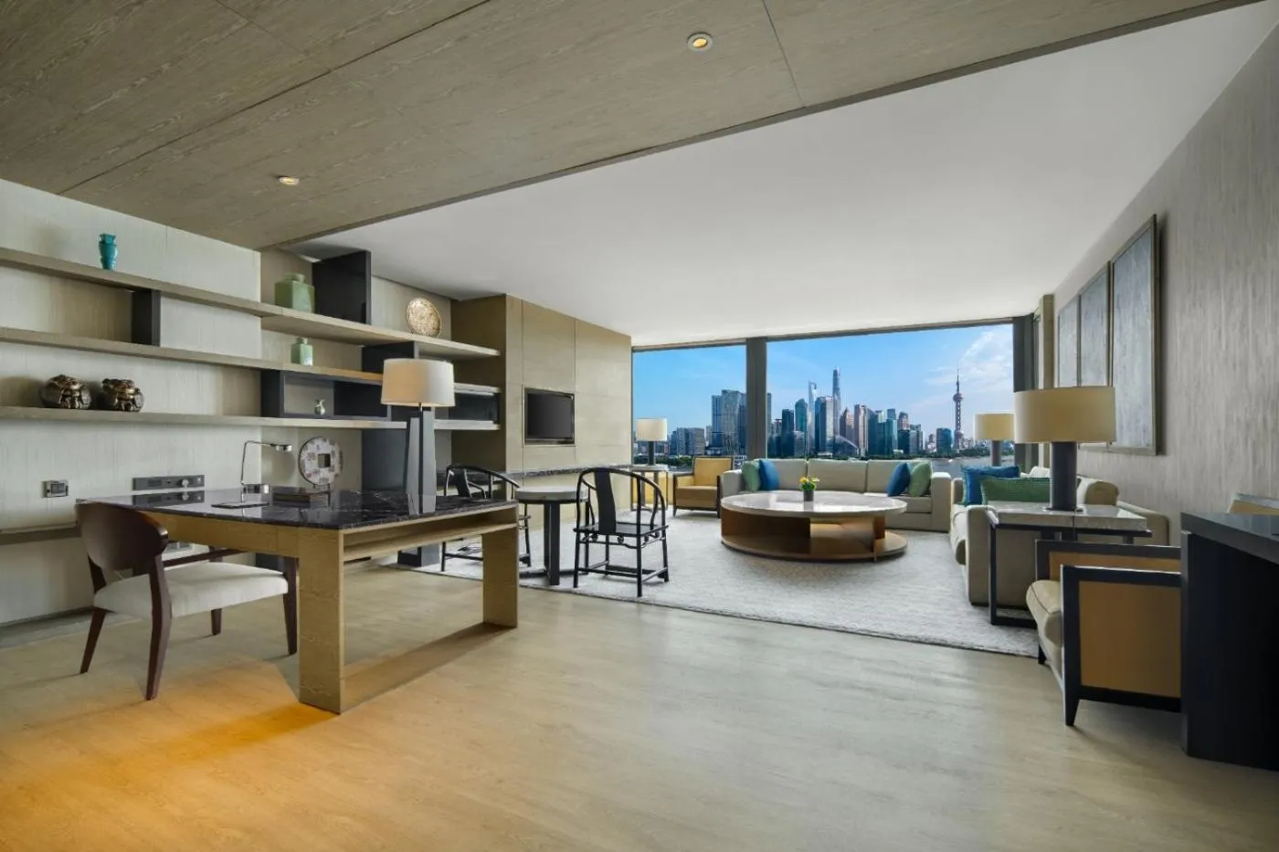 Living room in Banyantree Shanghai On the Bund - Tales rooftop bar boasts a jaw-dropping panoramic vista