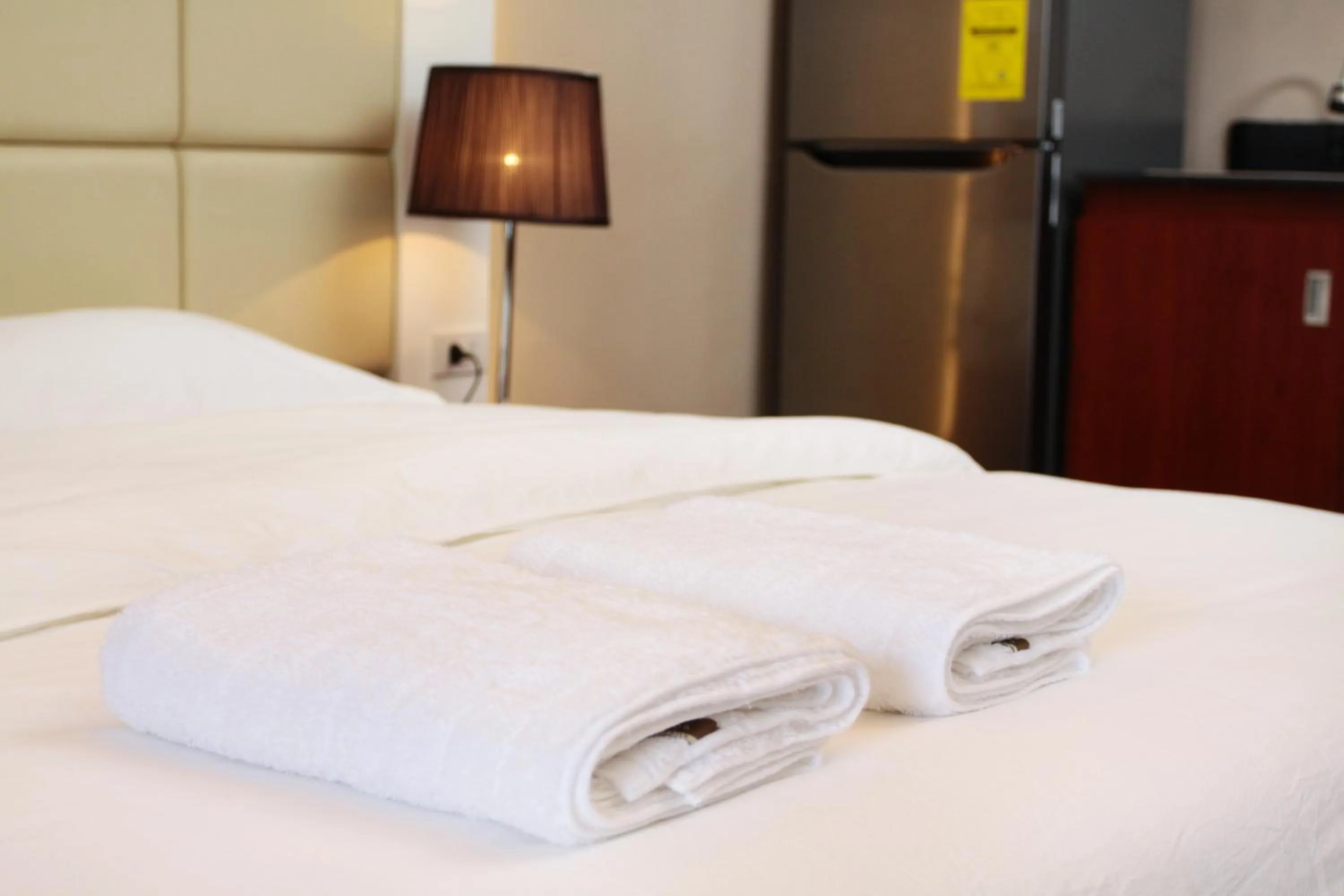 Bed in Malate Bayview Mansion city view