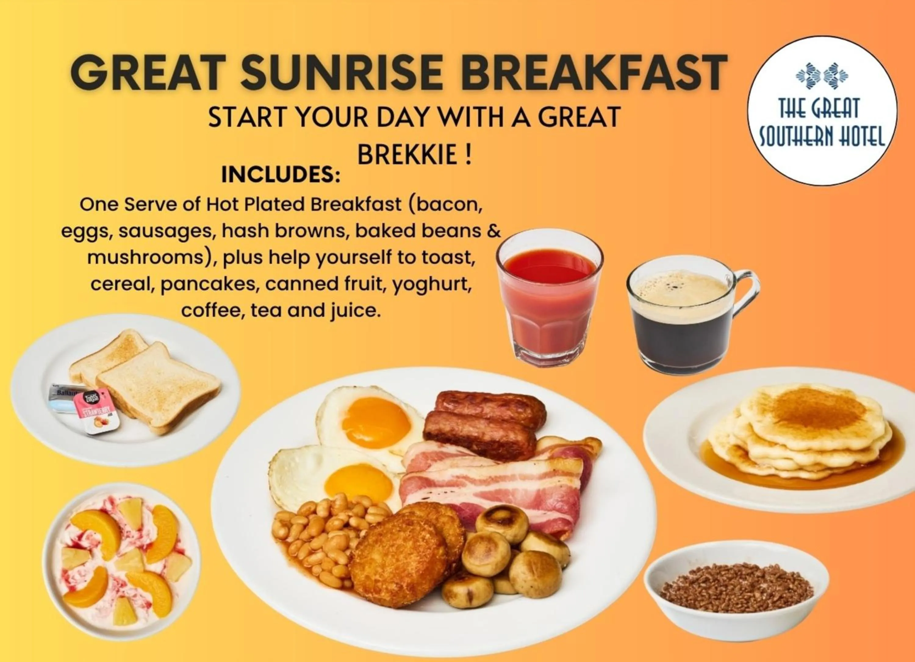 Breakfast in Great Southern Hotel Perth