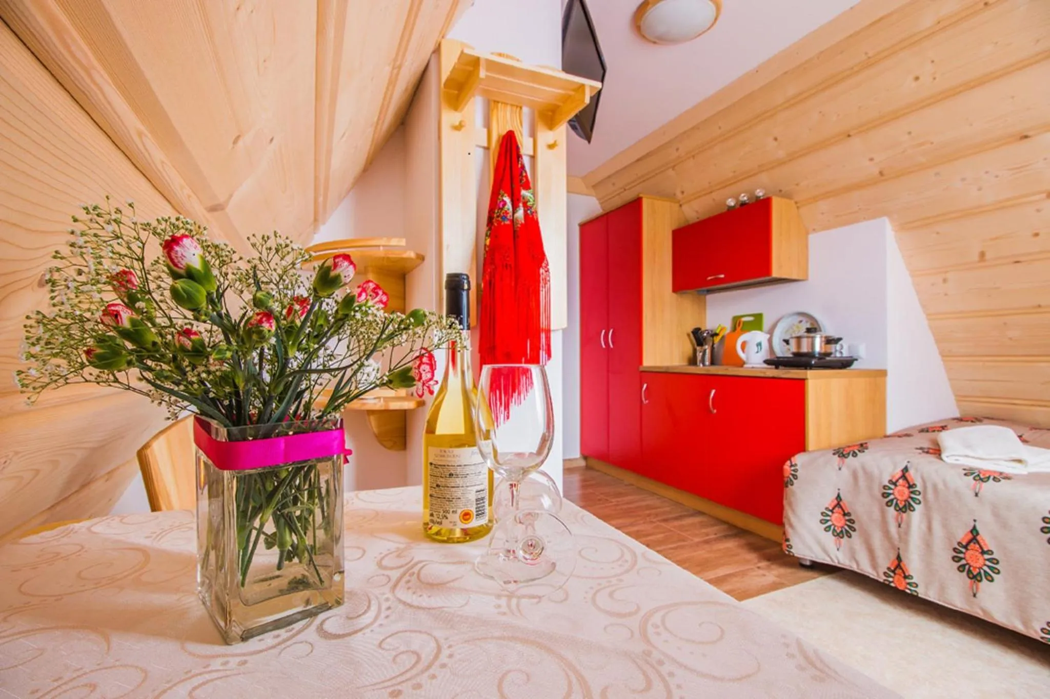 Living room, Bed in Willa Wrzos