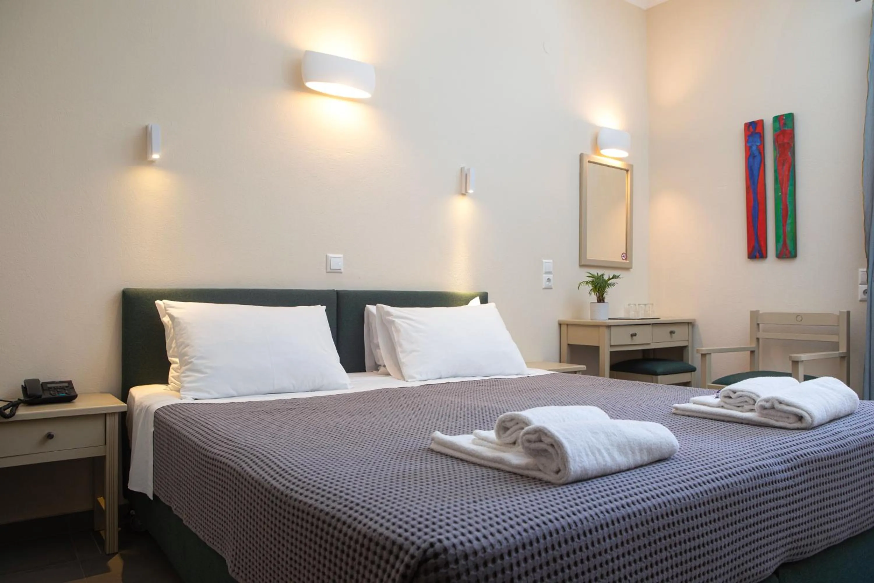 Coffee/tea facilities, Bed in Galini Hotel