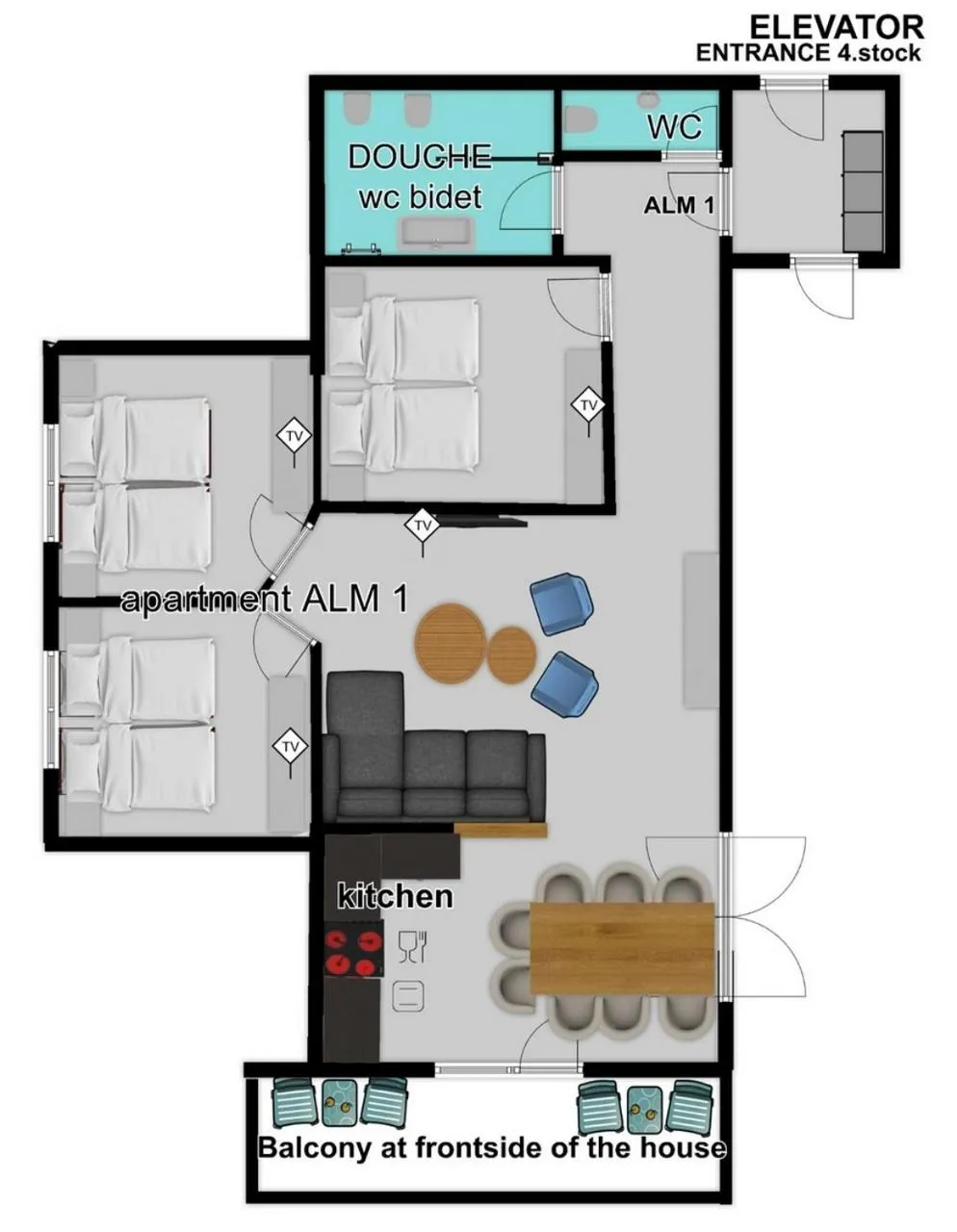 Floor plan in Alm Appartements ZellamSee