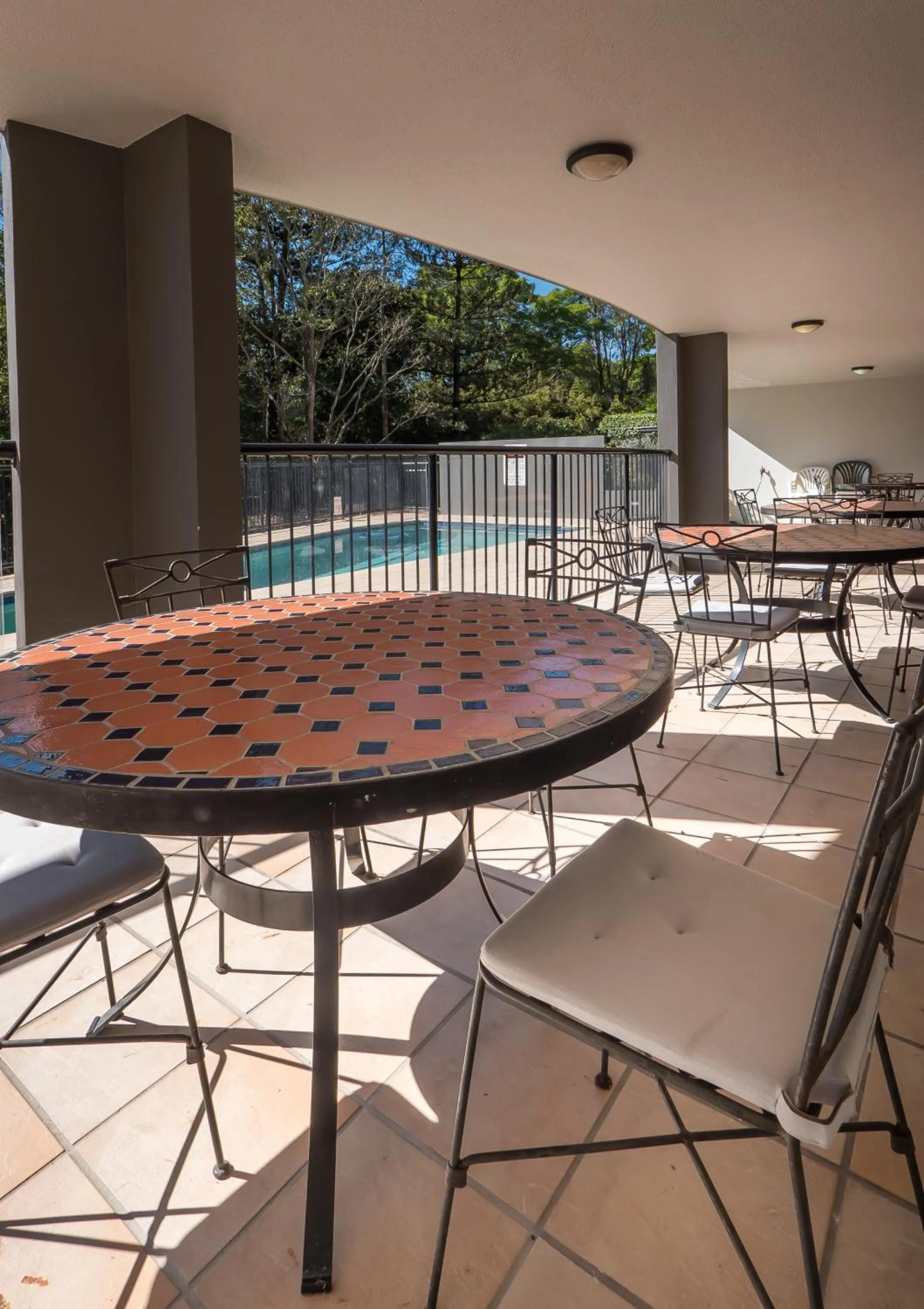 Patio in Inn on the Park Apartments