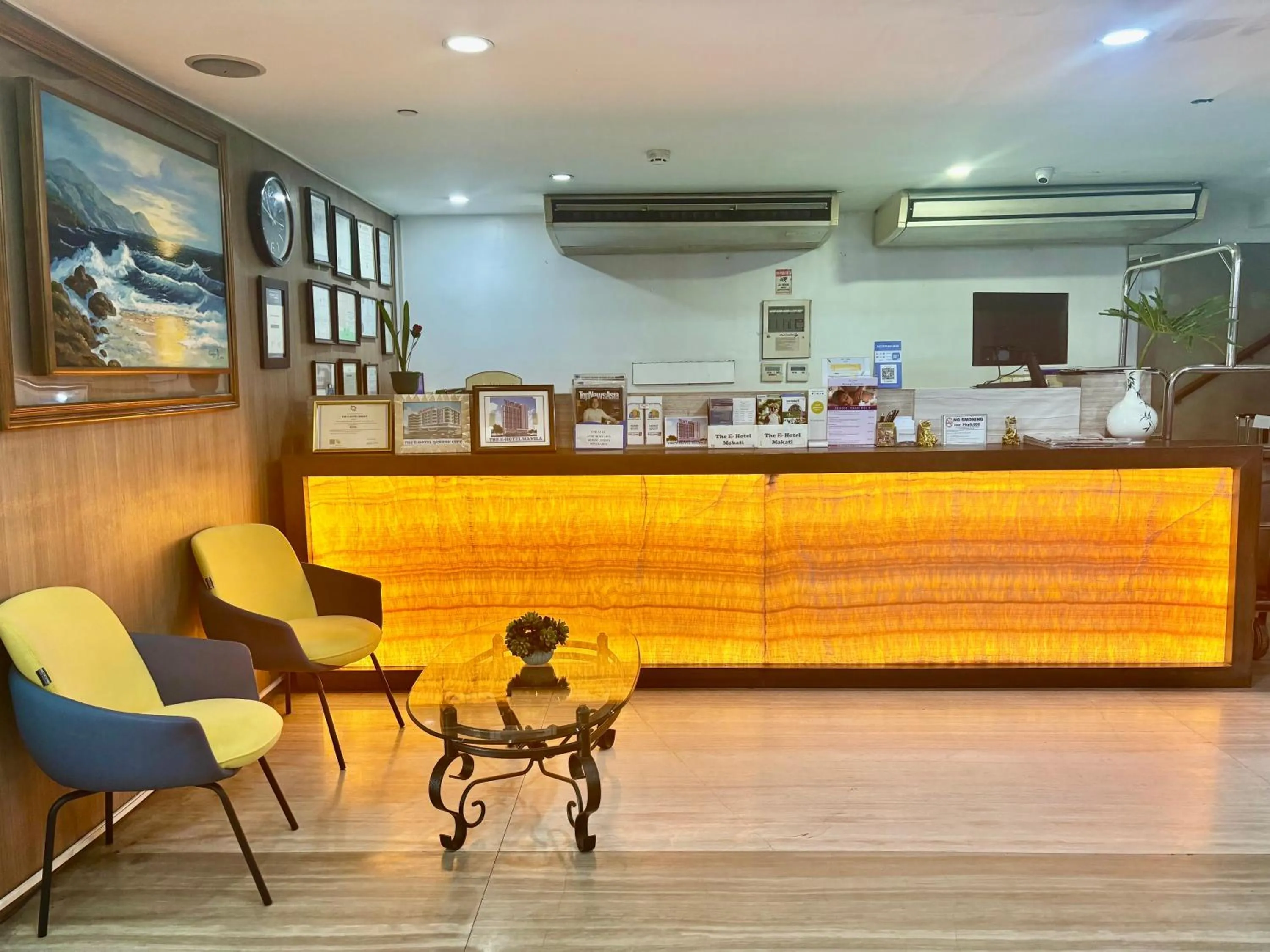 Seating area in The E-Hotel Makati