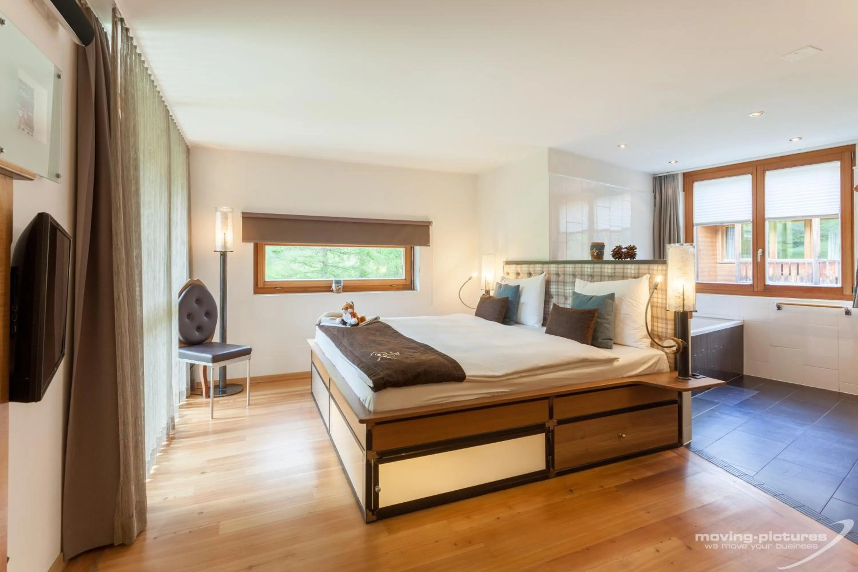 Bed in Suitenhotel Zurbriggen