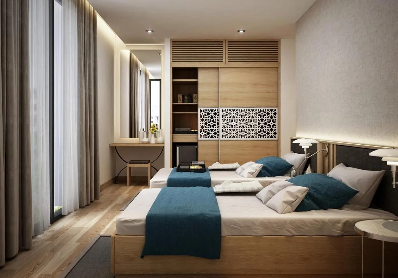 Bed in Villas at Oceanami Resort