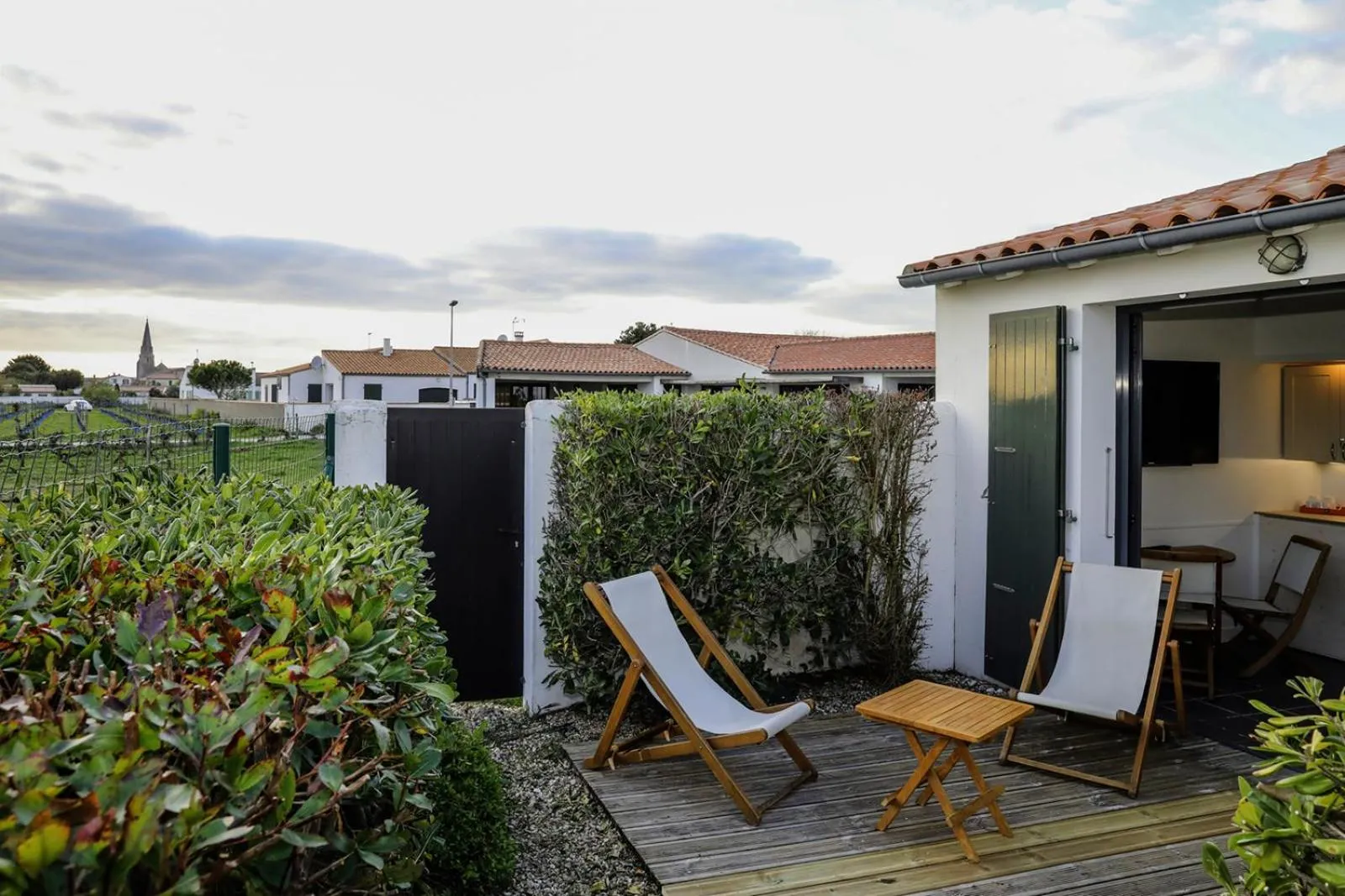 Patio in Hôtel Les Vignes de la Chapelle, "The Originals Relais"