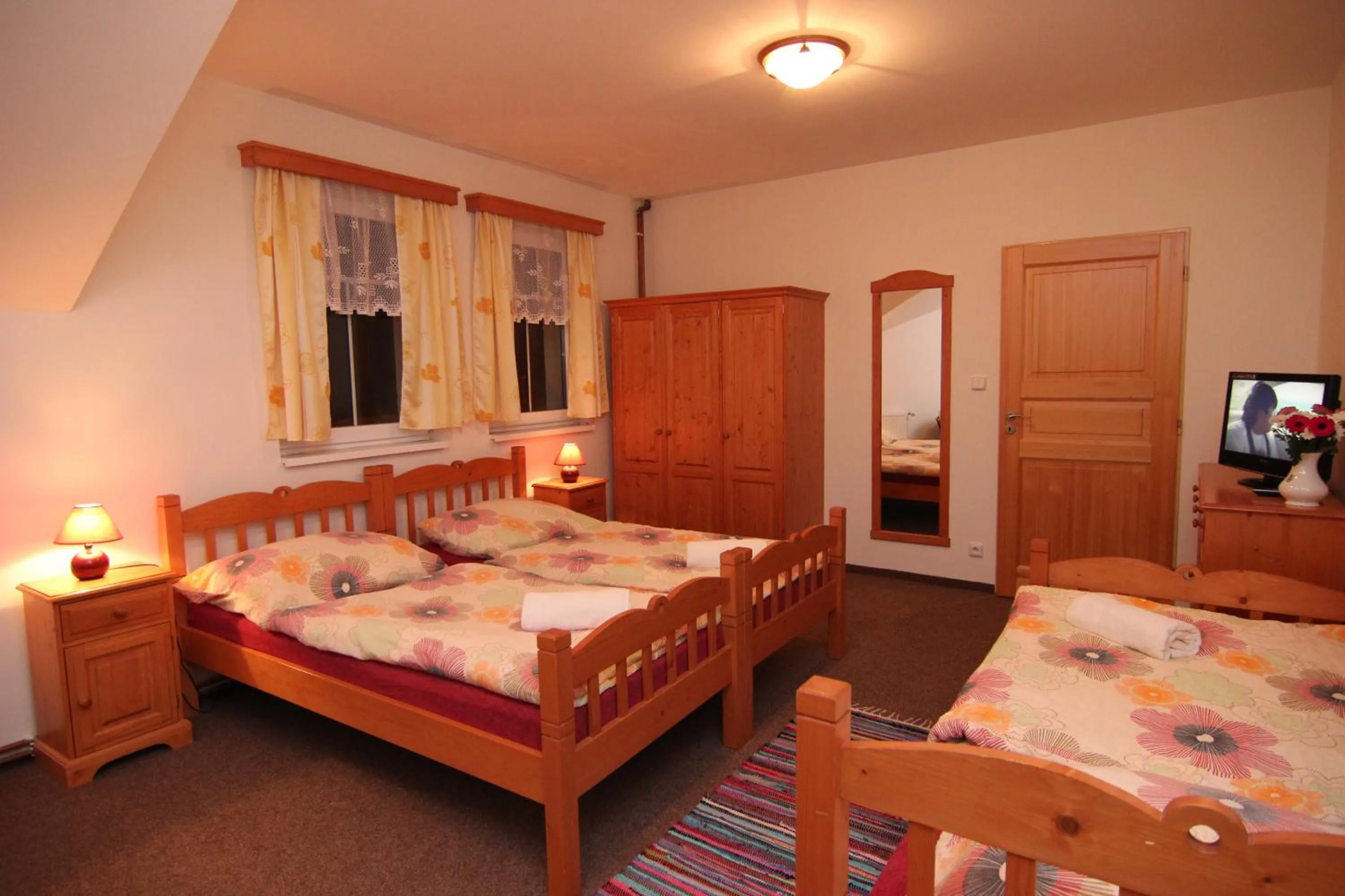 Night, Bed in Hotel Restaurant Svejk