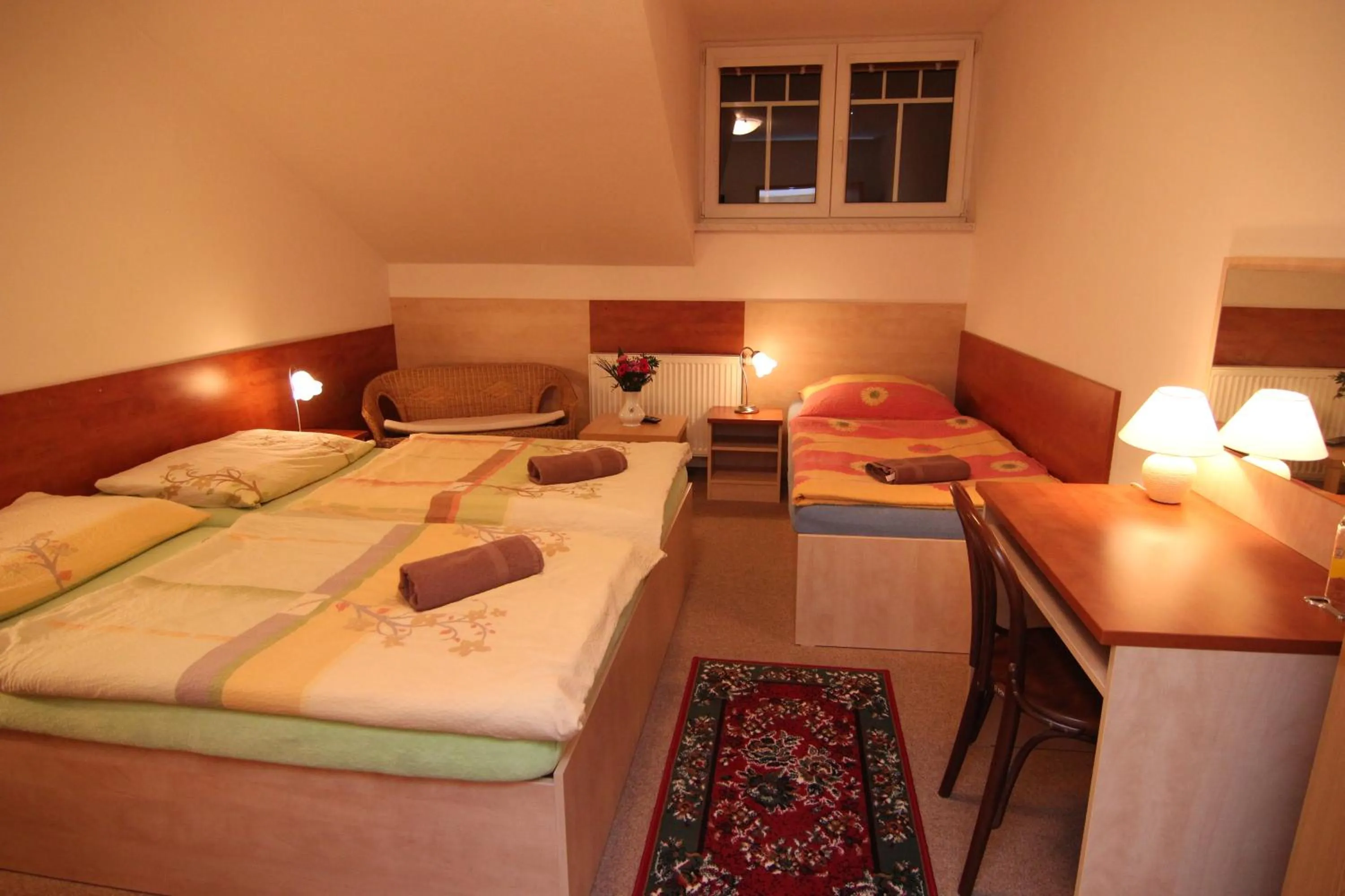 Night, Bed in Hotel Restaurant Svejk