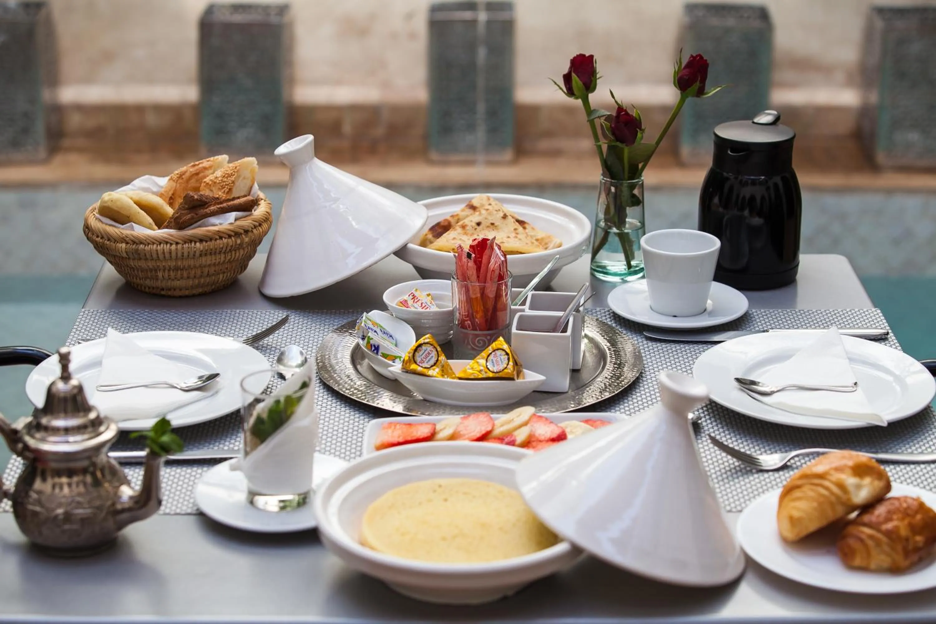 Continental breakfast in Riad Shanima SPA Marrakech