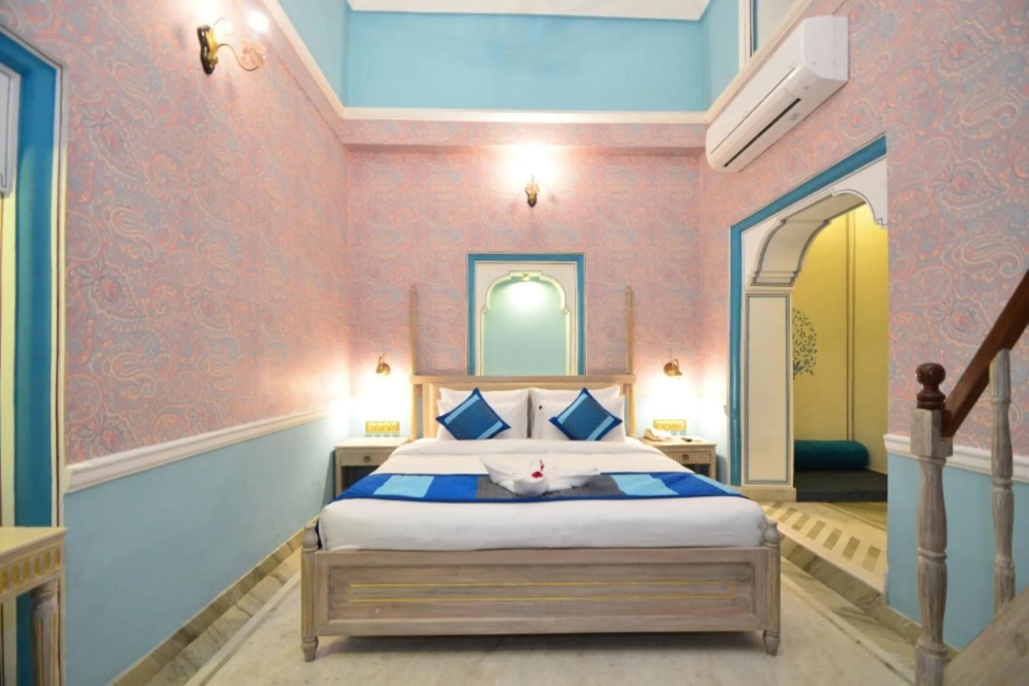 Bedroom, Bed in Nirbana Palace - A Heritage Hotel and Spa