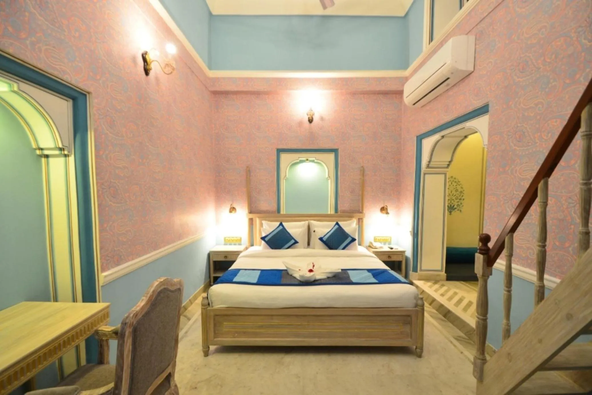Bedroom, Bed in Nirbana Palace - A Heritage Hotel and Spa