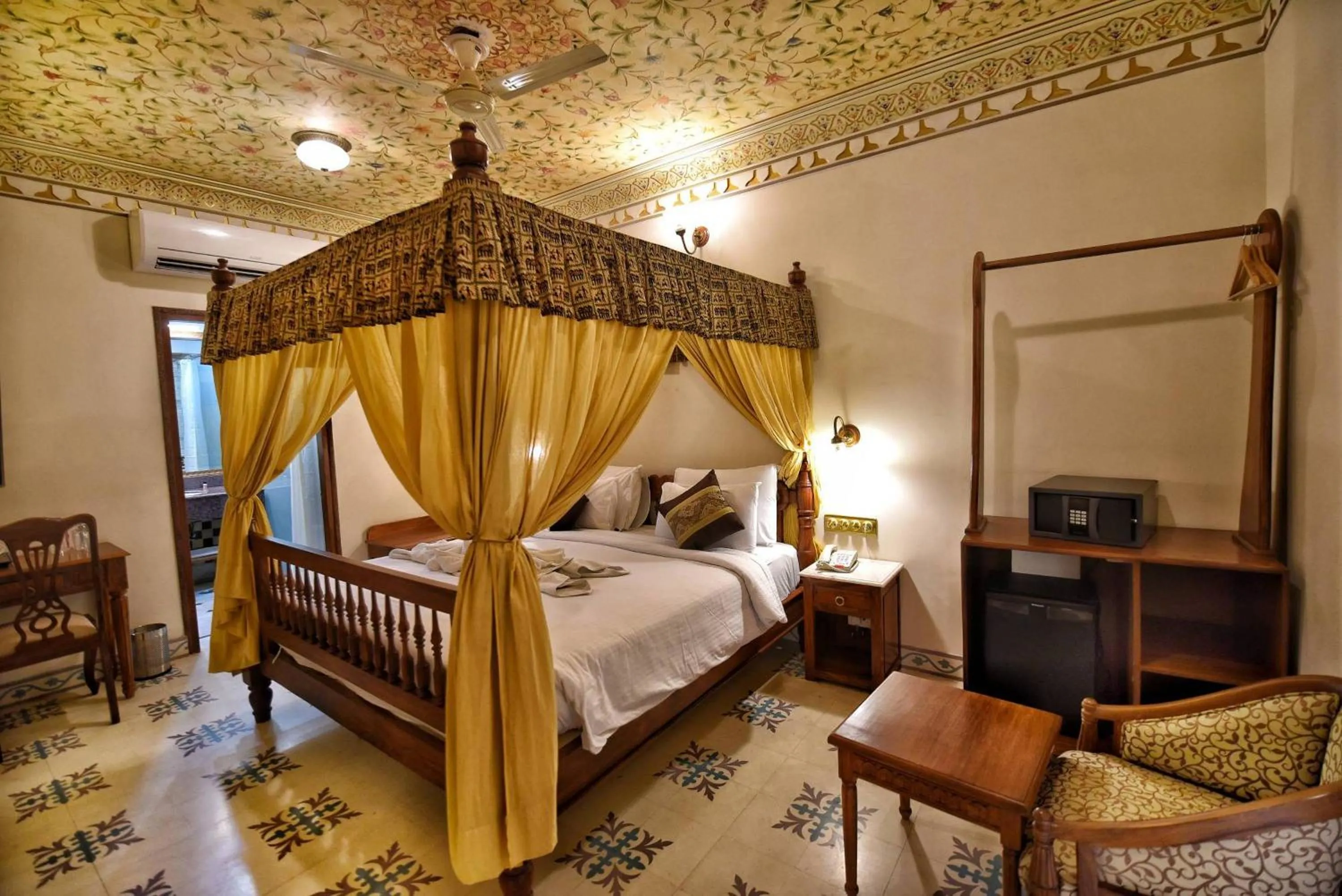 Bedroom, Bed in Nirbana Palace - A Heritage Hotel and Spa