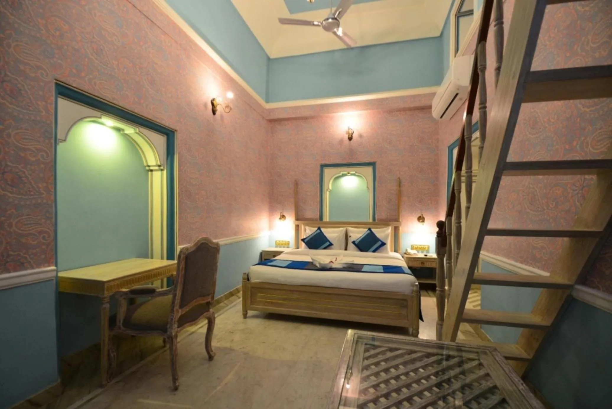 Bedroom, Bed in Nirbana Palace - A Heritage Hotel and Spa