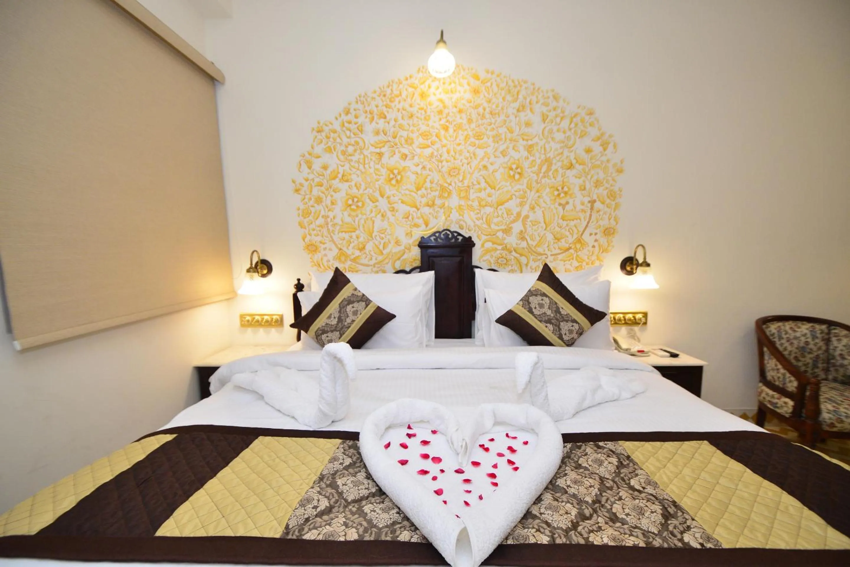 Bedroom, Bed in Nirbana Palace - A Heritage Hotel and Spa