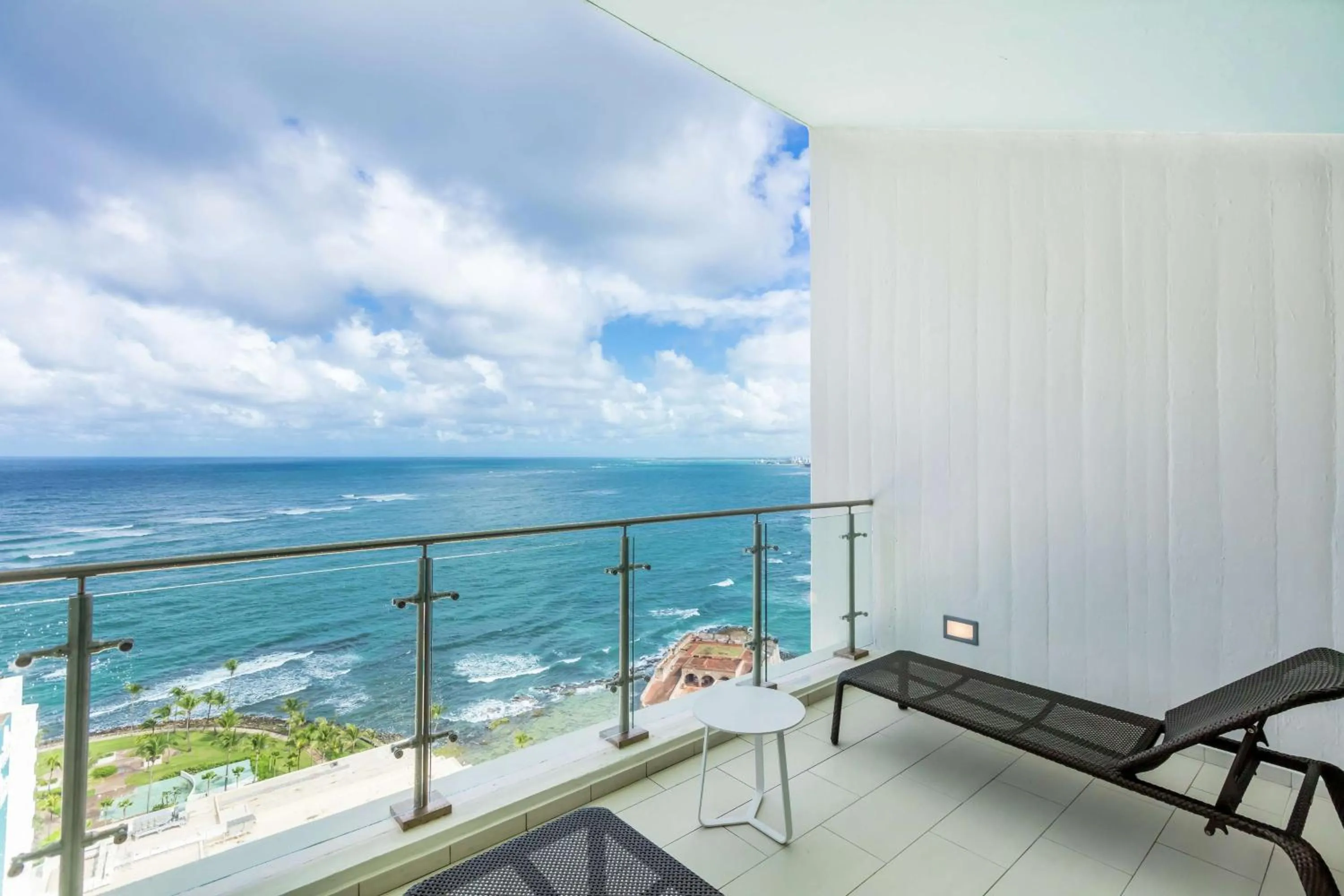 Bed in Caribe Hilton