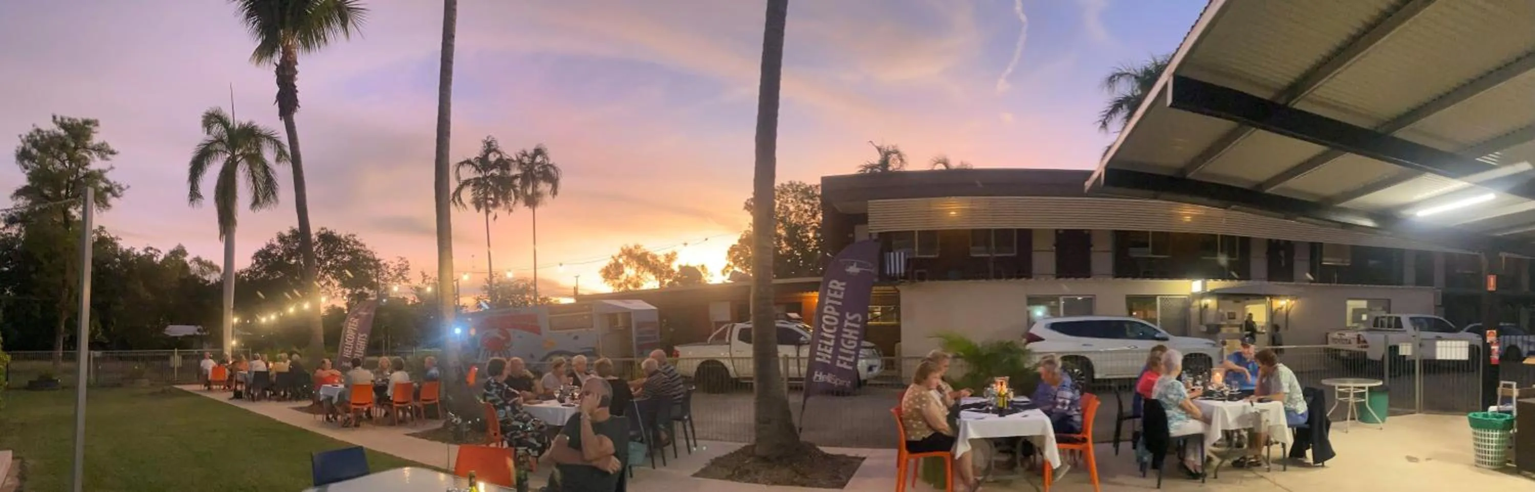 group of guests in Pine Tree Motel