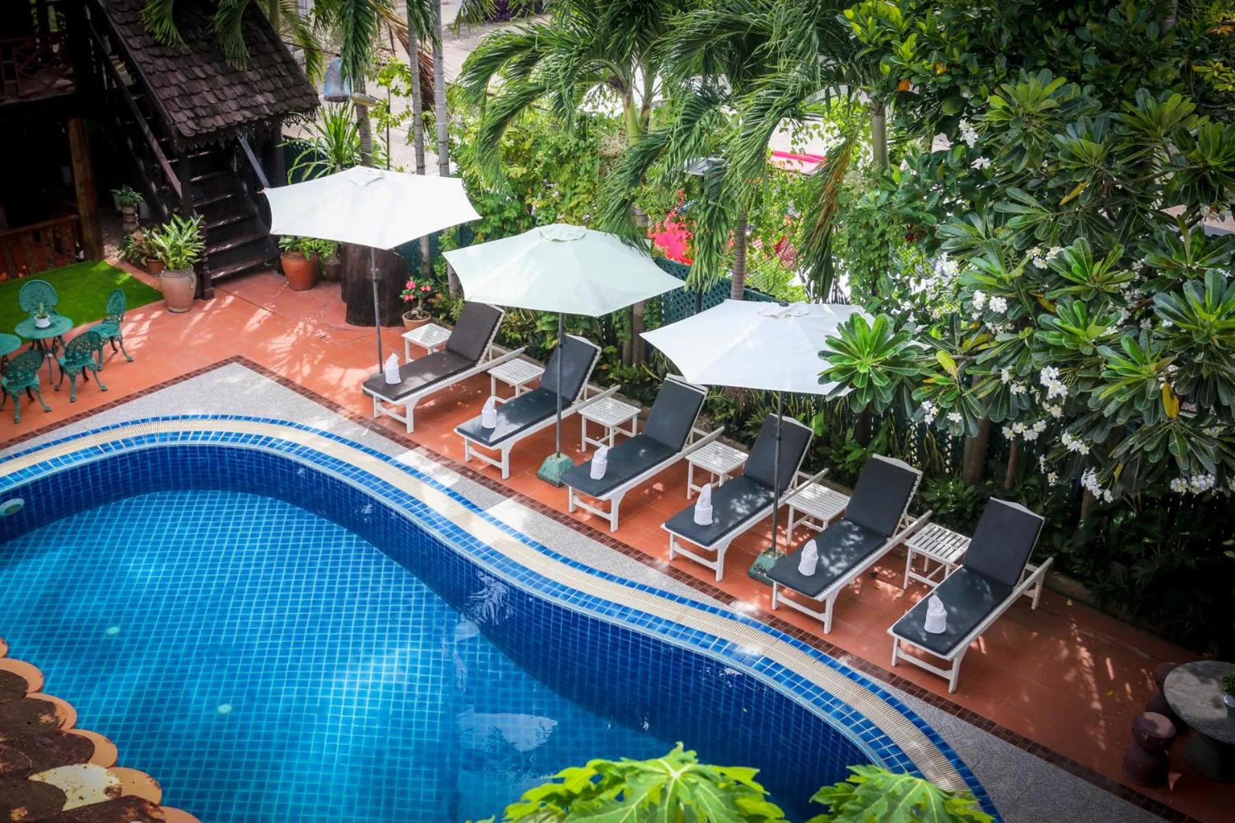 Garden view in Chandara Boutique Hotel