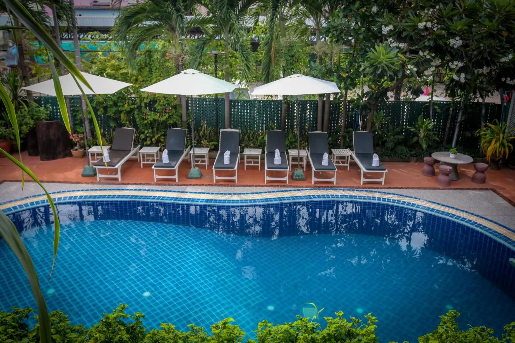 Pool view in Chandara Boutique Hotel