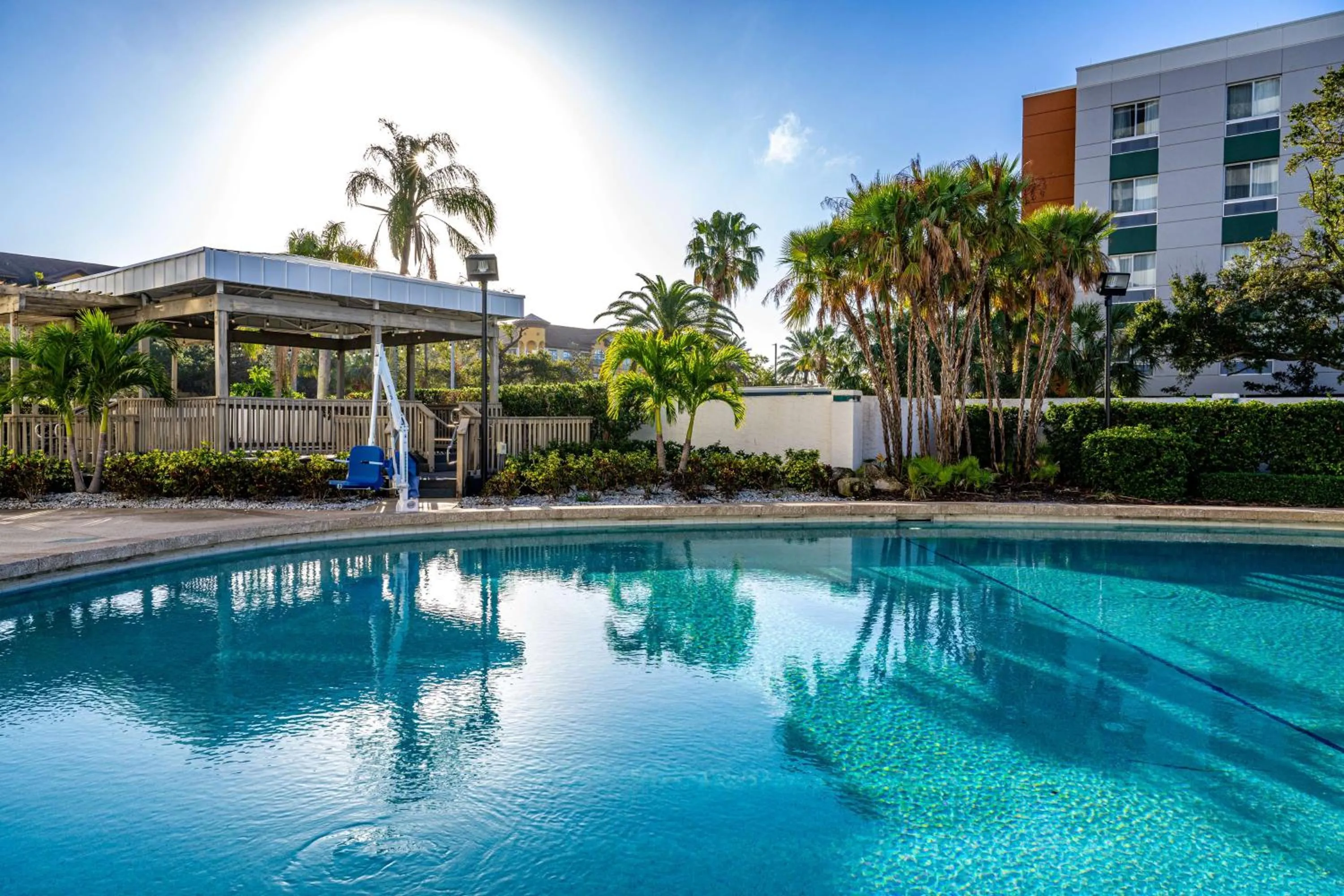 Pool view in Hilton Tampa Airport Westshore