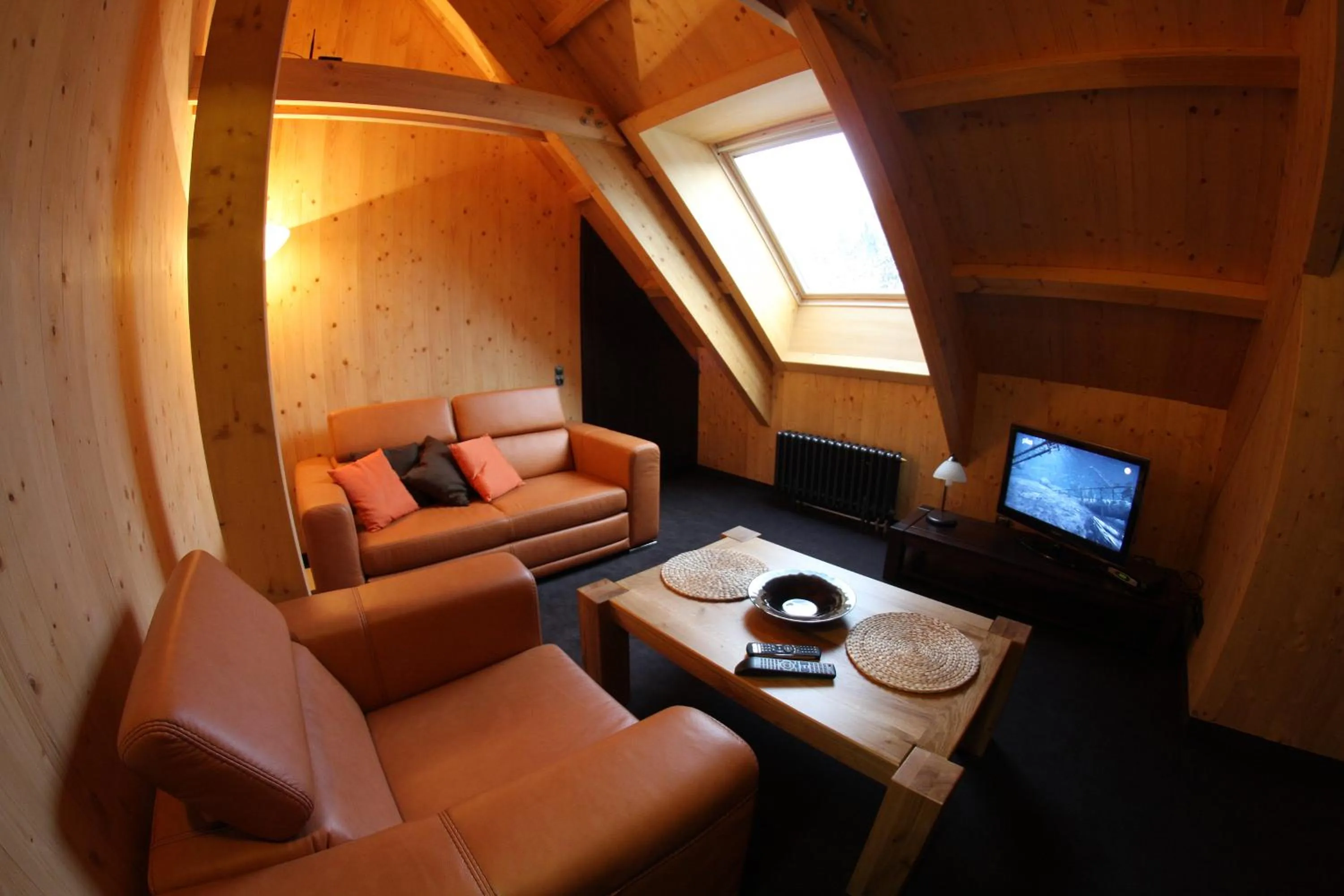 Living room in Krakonošova Dílna "WOODHAUS"