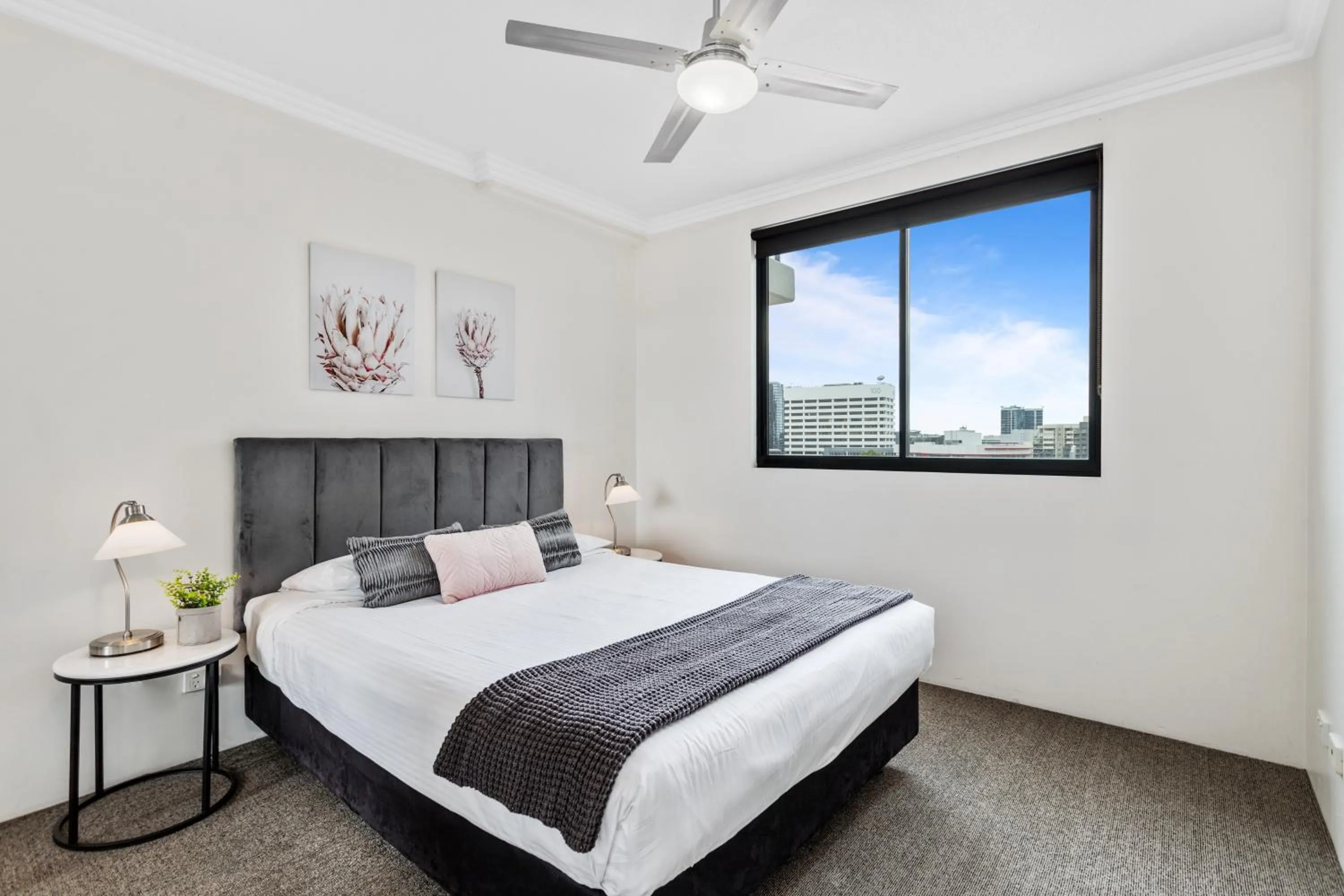 Bed in Republic Apartments Brisbane City