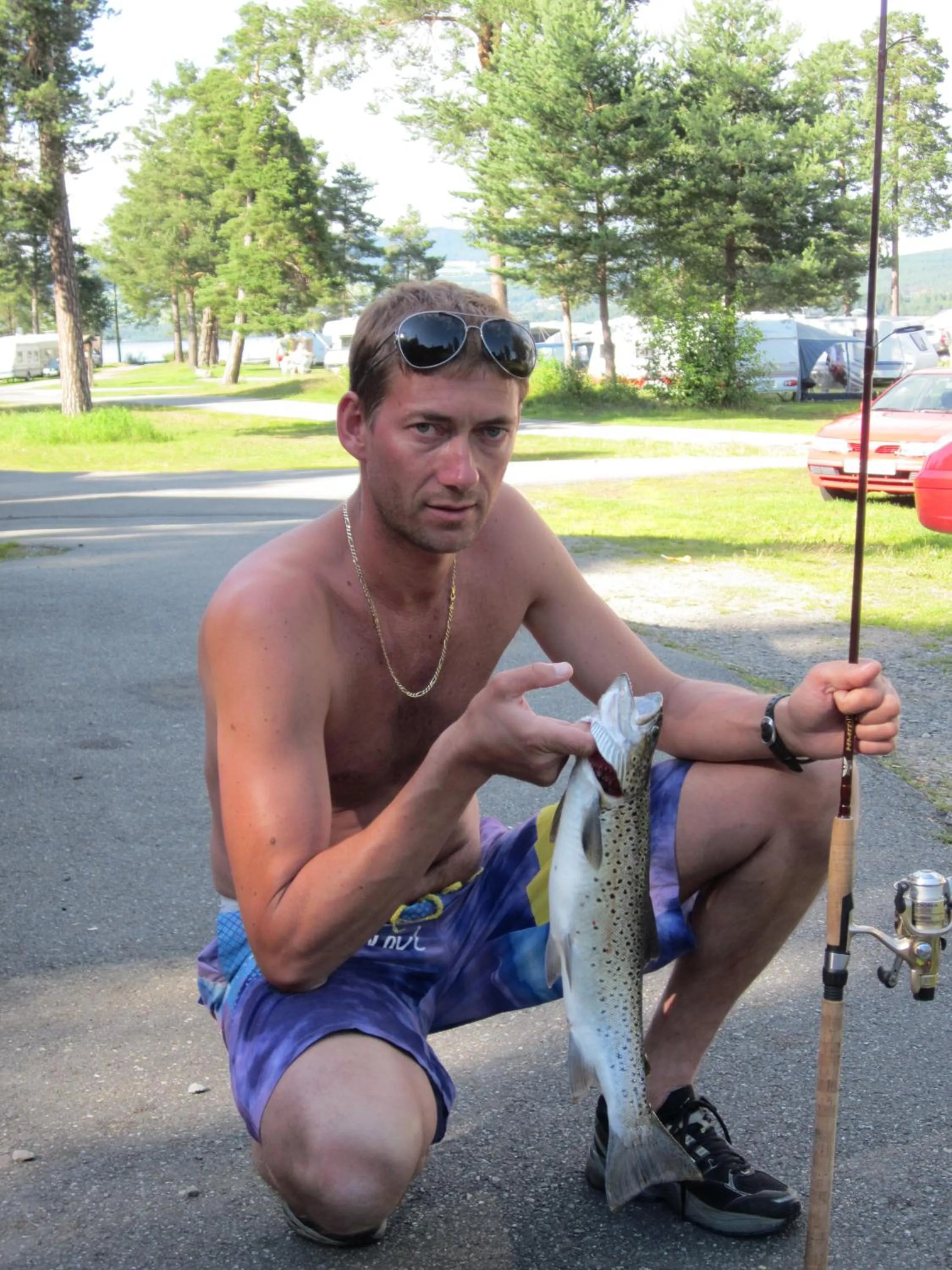 Fishing in Sveastranda Camping