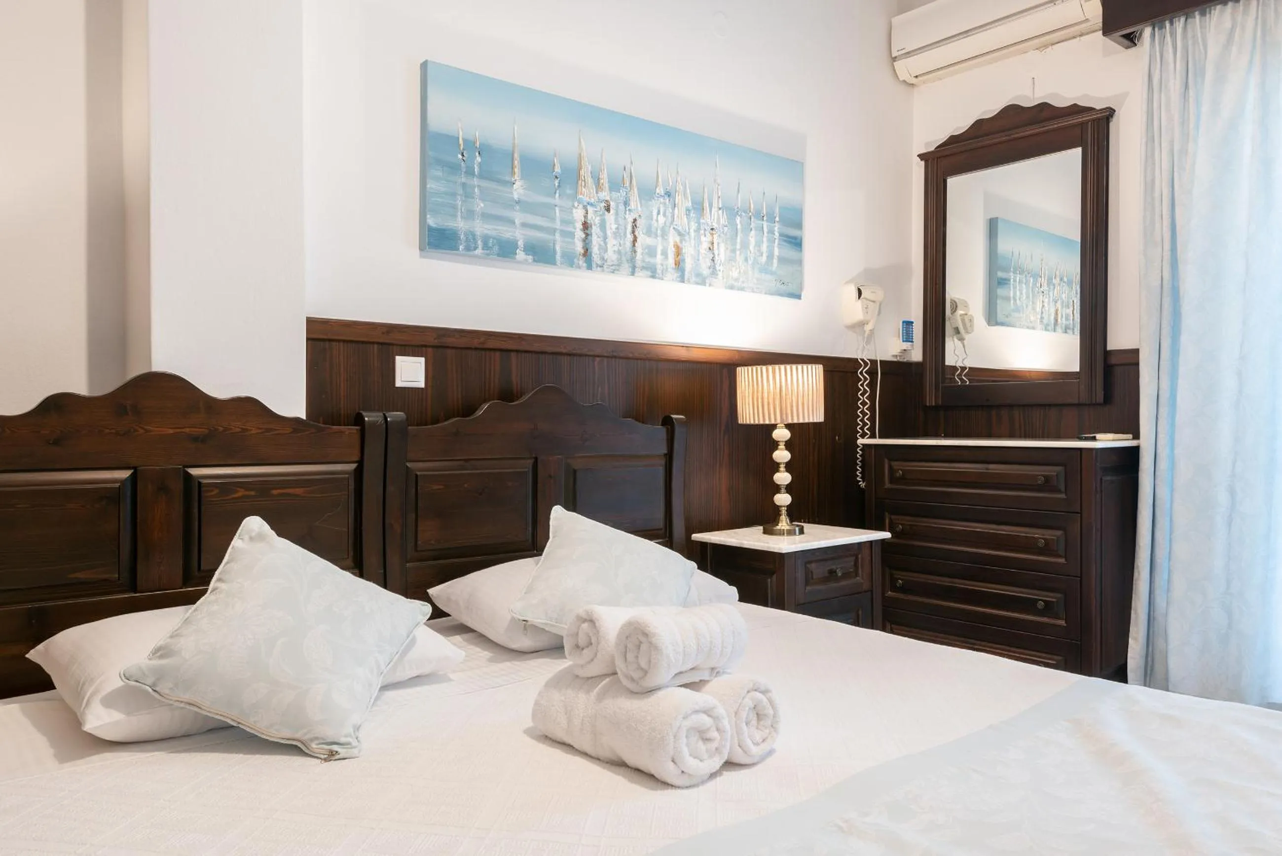 Bed in Afrodite Hotel Apartments