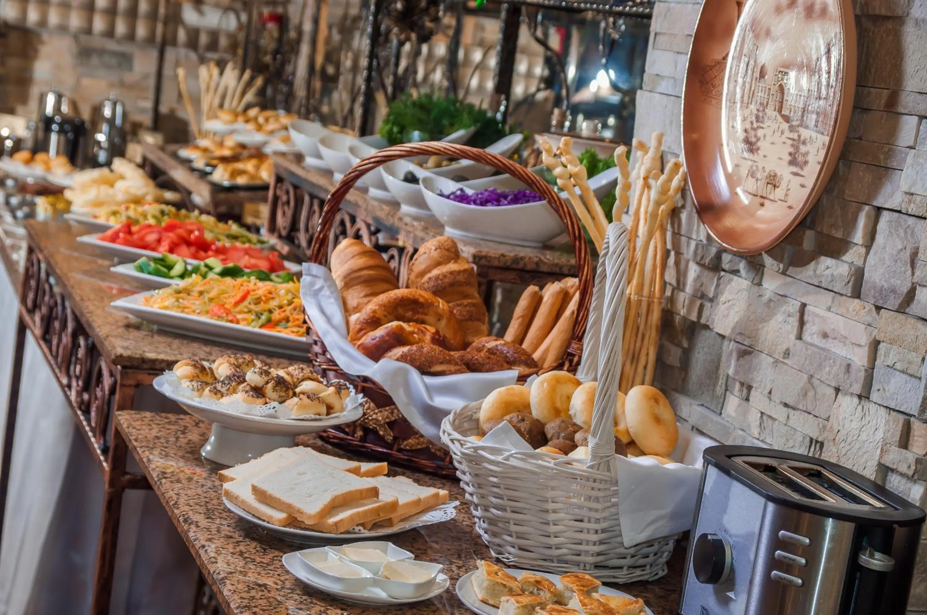 Buffet breakfast in Hotel Uyut Almaty