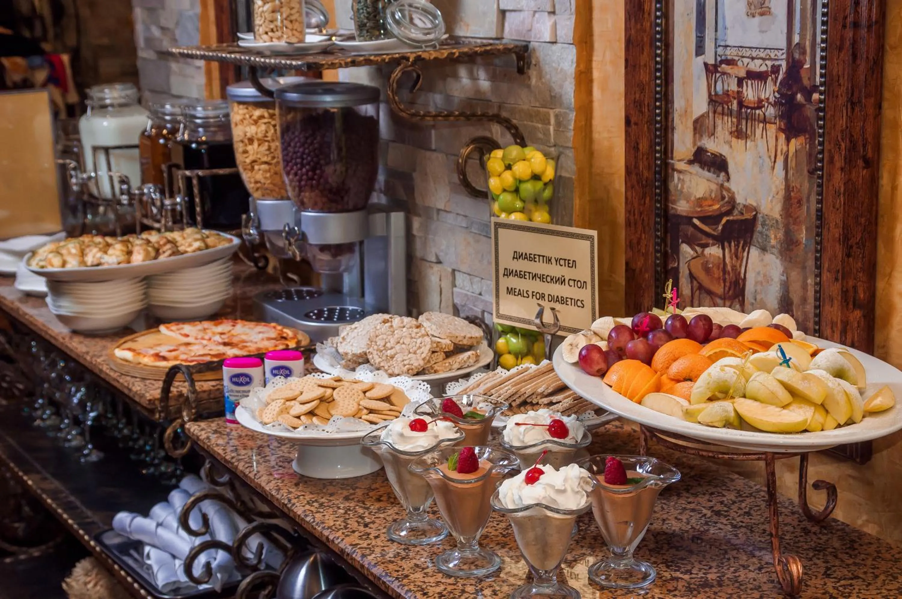 Food and drinks in Hotel Uyut Almaty