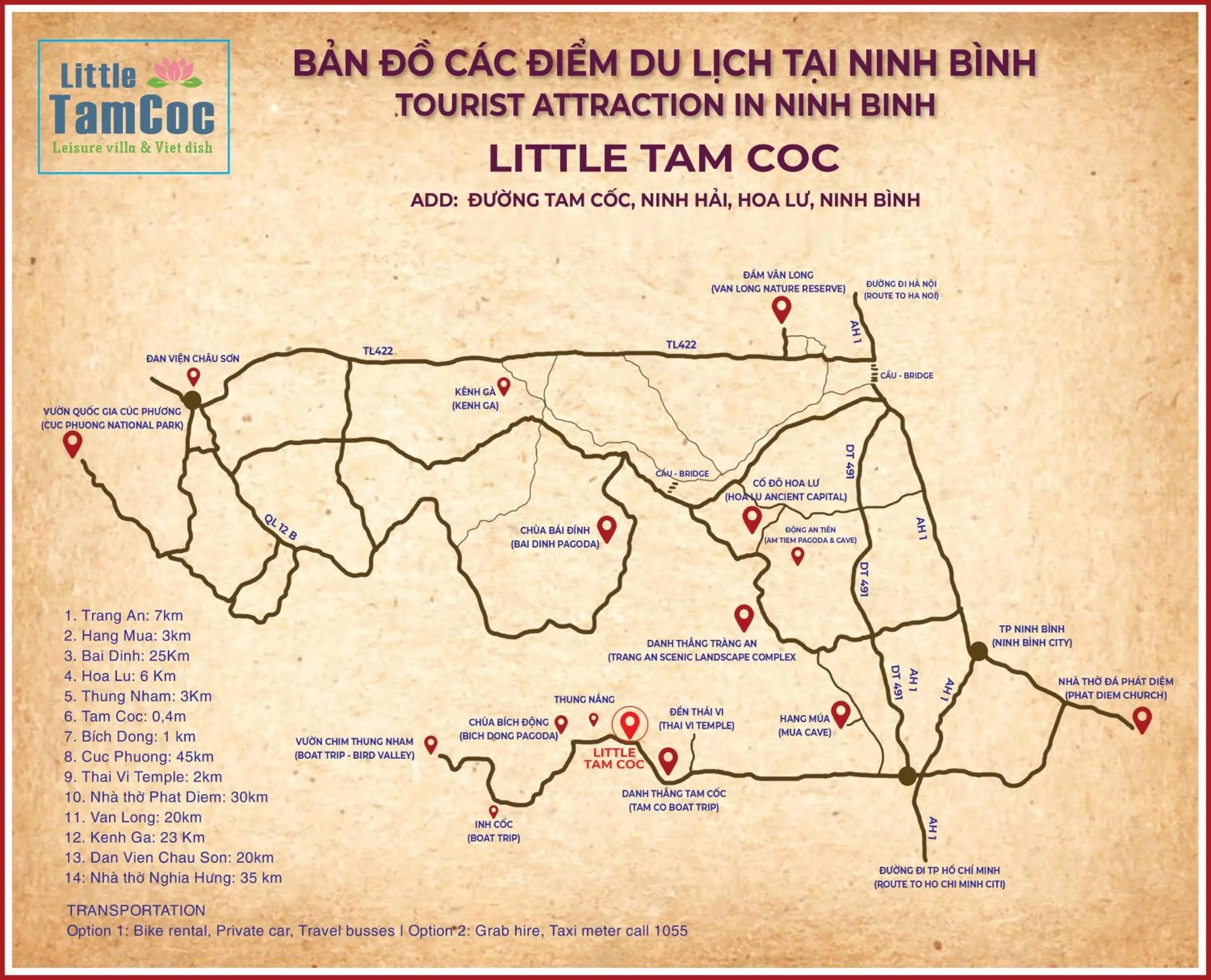 Nearby landmark in LittleTamCoc Boutique Villa Ninh Binh