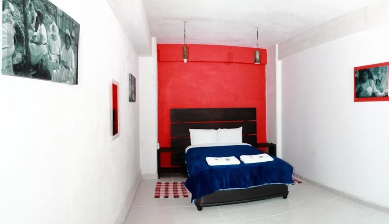 Bed in Hotel Boutique Otomi cerca de Tolantongo
