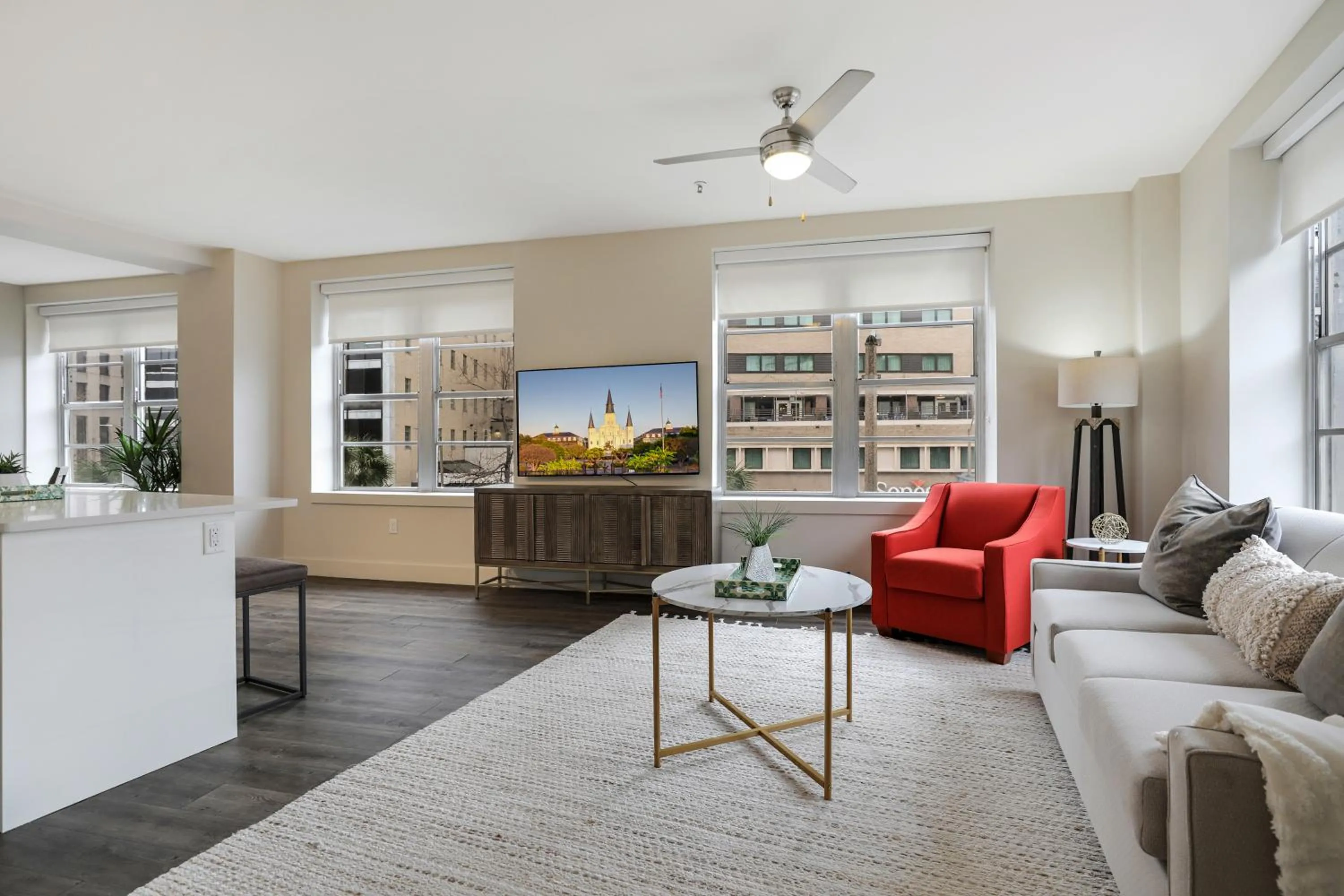 Living room in Modern & Fully Furnished Apartments in the Heart of the City