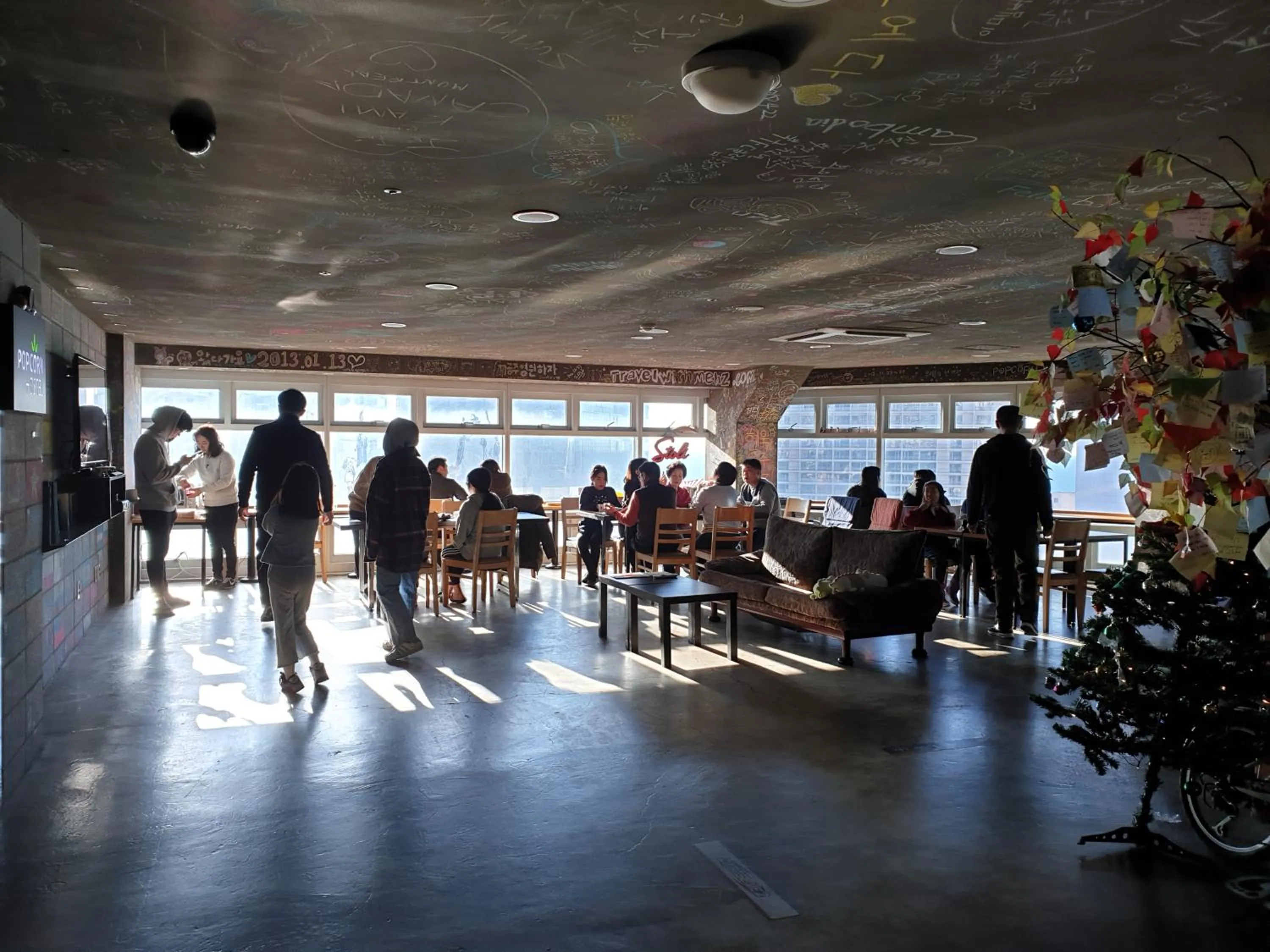 group of guests in Busan Popcorn Hostel