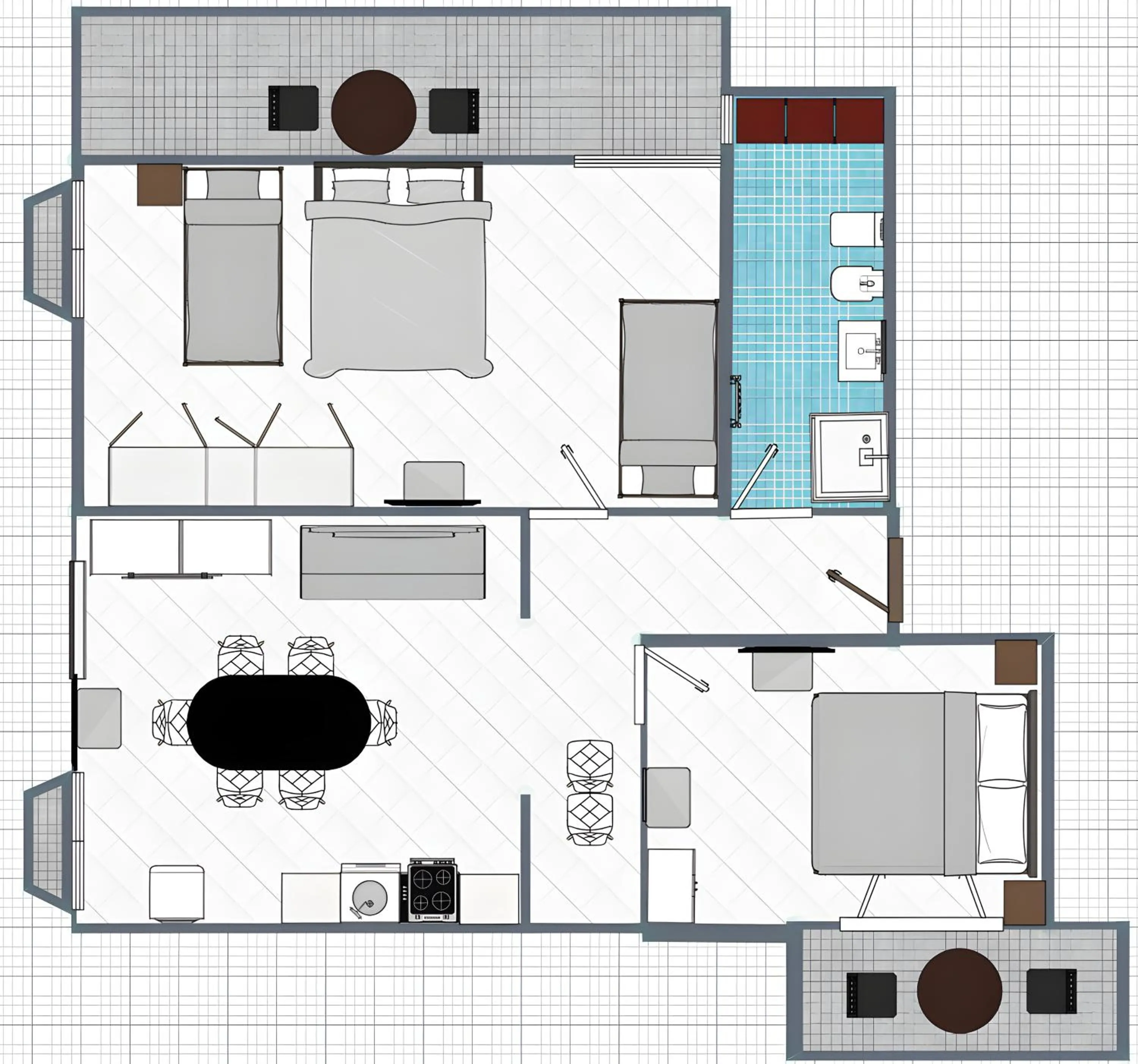Floor plan in Residence Le Vele