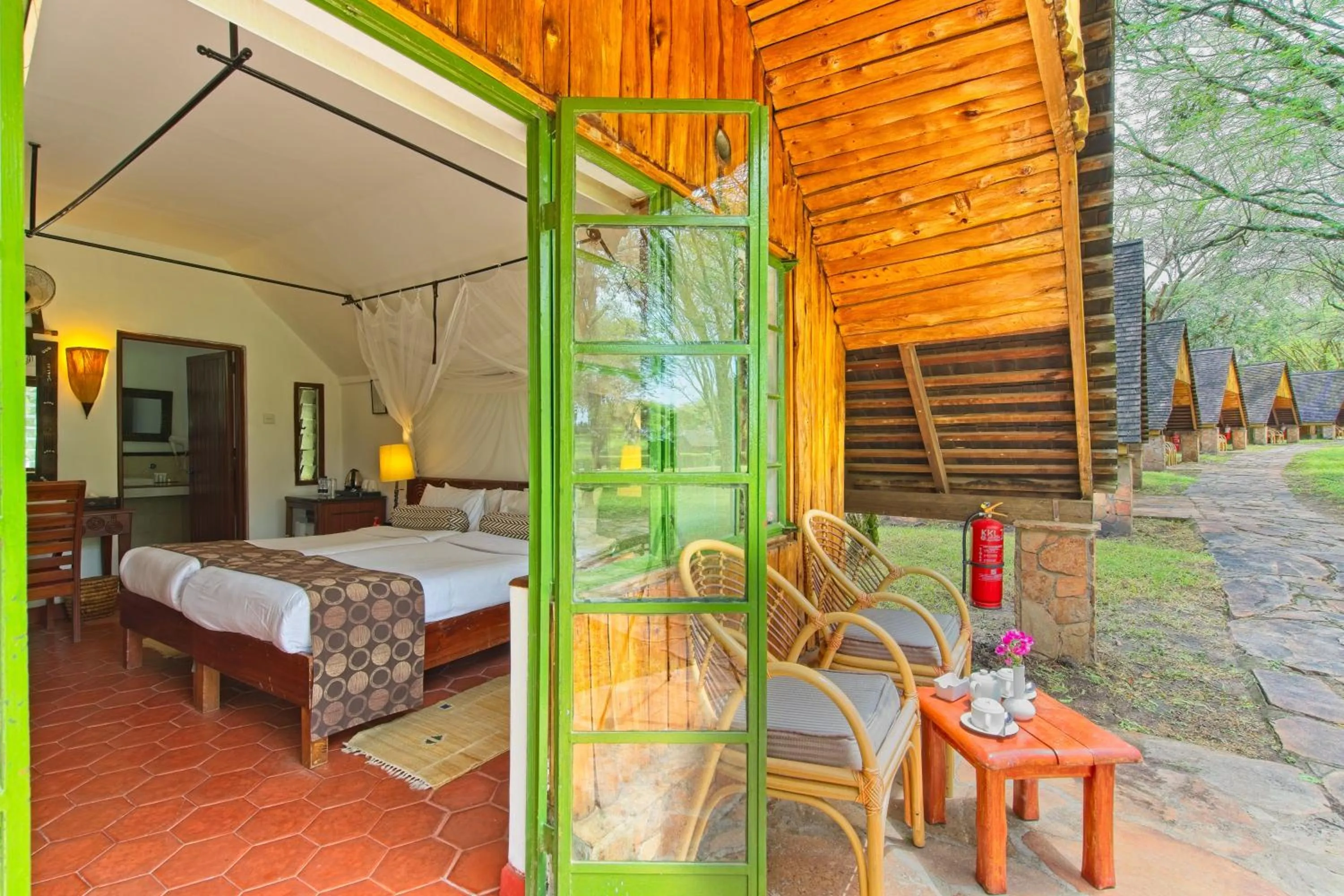 Patio, Bed in Muthu Keekorok Lodge, Maasai Mara, Narok