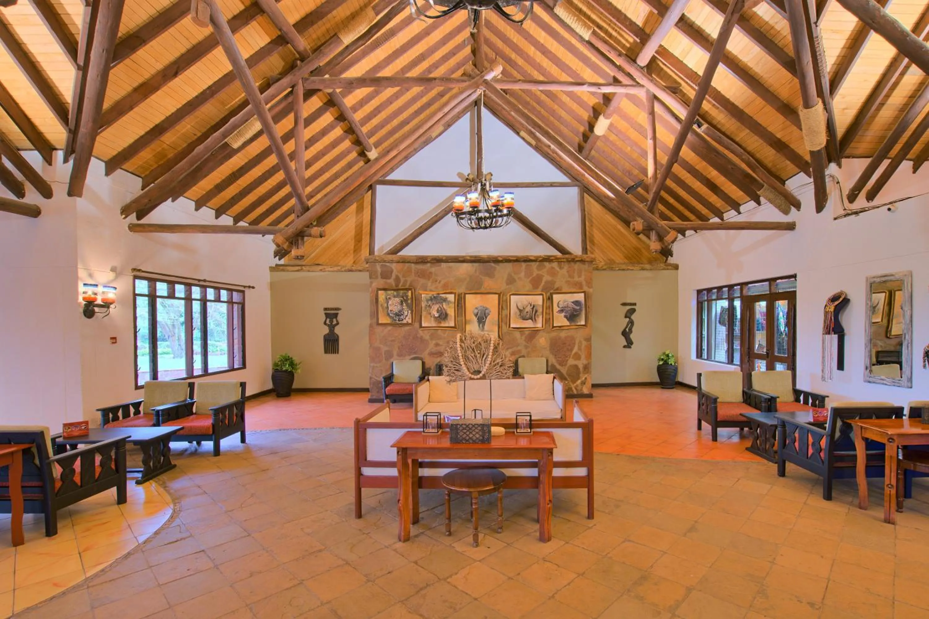 Seating area in Muthu Keekorok Lodge, Maasai Mara, Narok