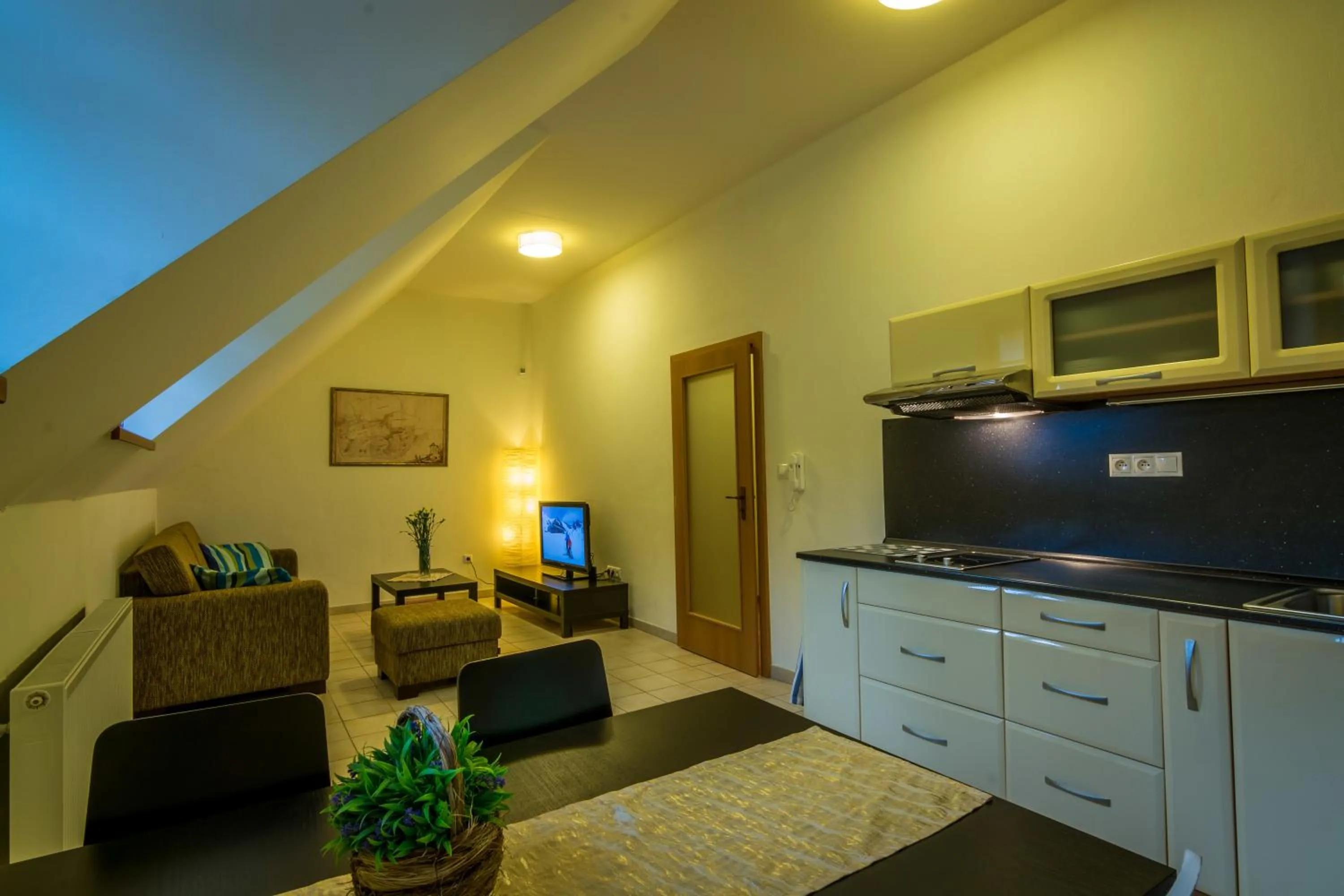 Kitchen or kitchenette in Apartmány Weissov Dom