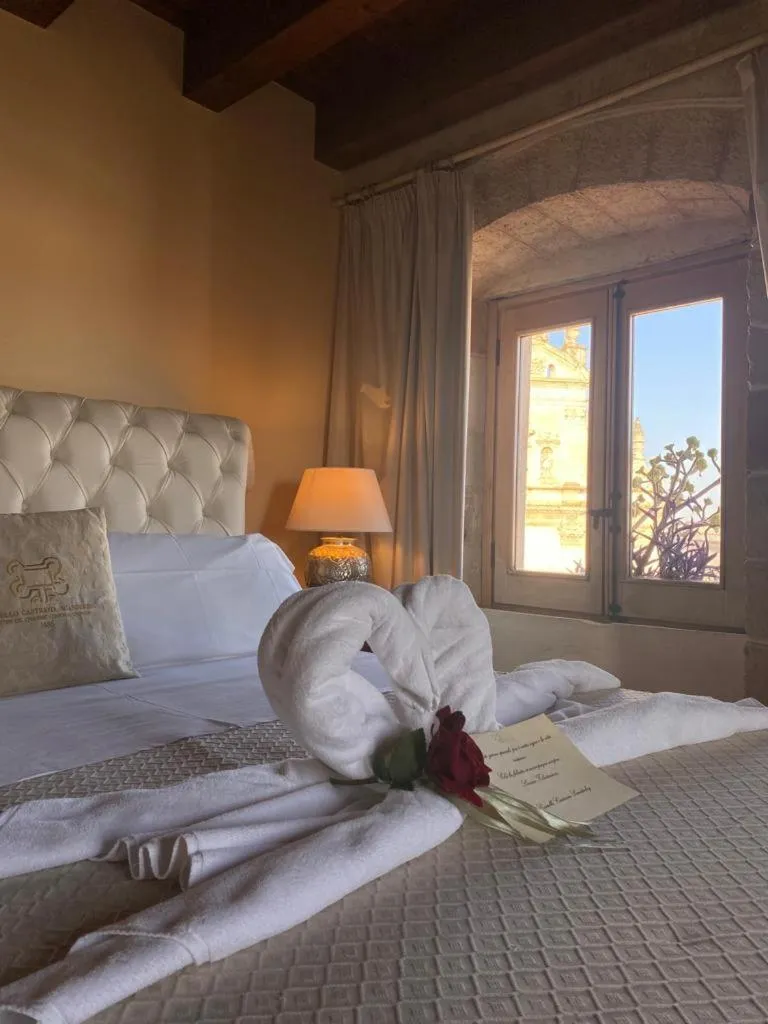 View (from property/room), Bed in Castello Castriota Scanderbeg