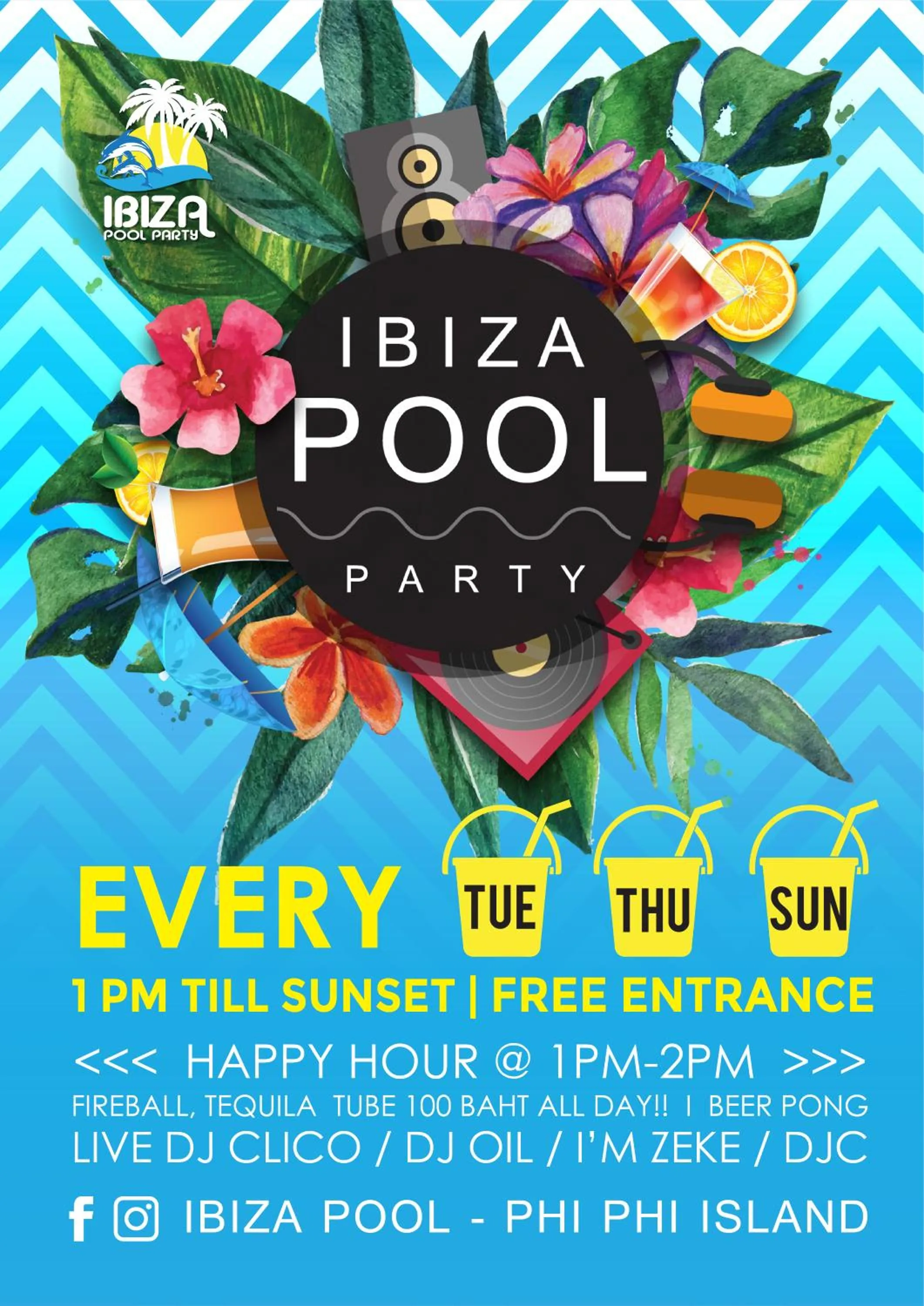 Entertainment in Ibiza House Phi Phi