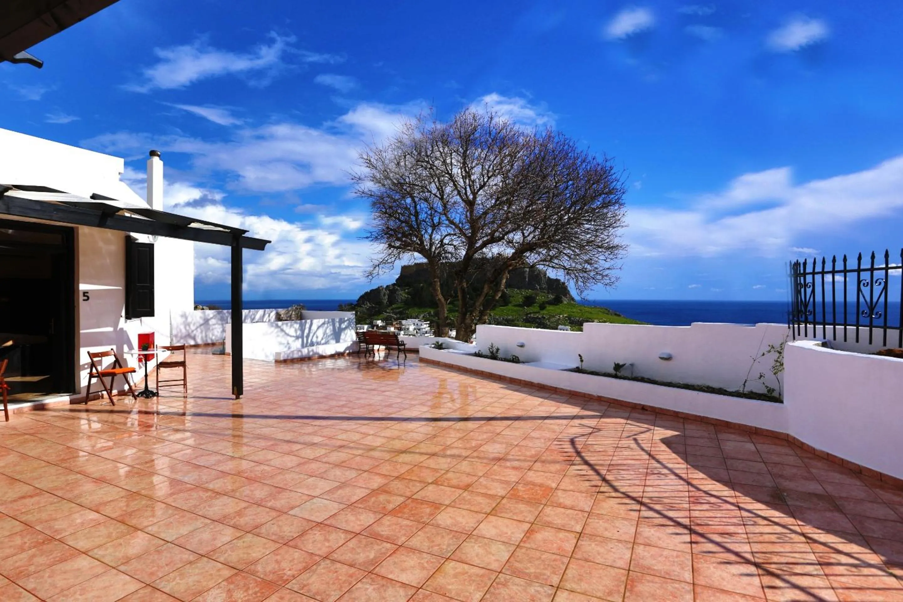 Patio in Little Lindos Sea View Studios