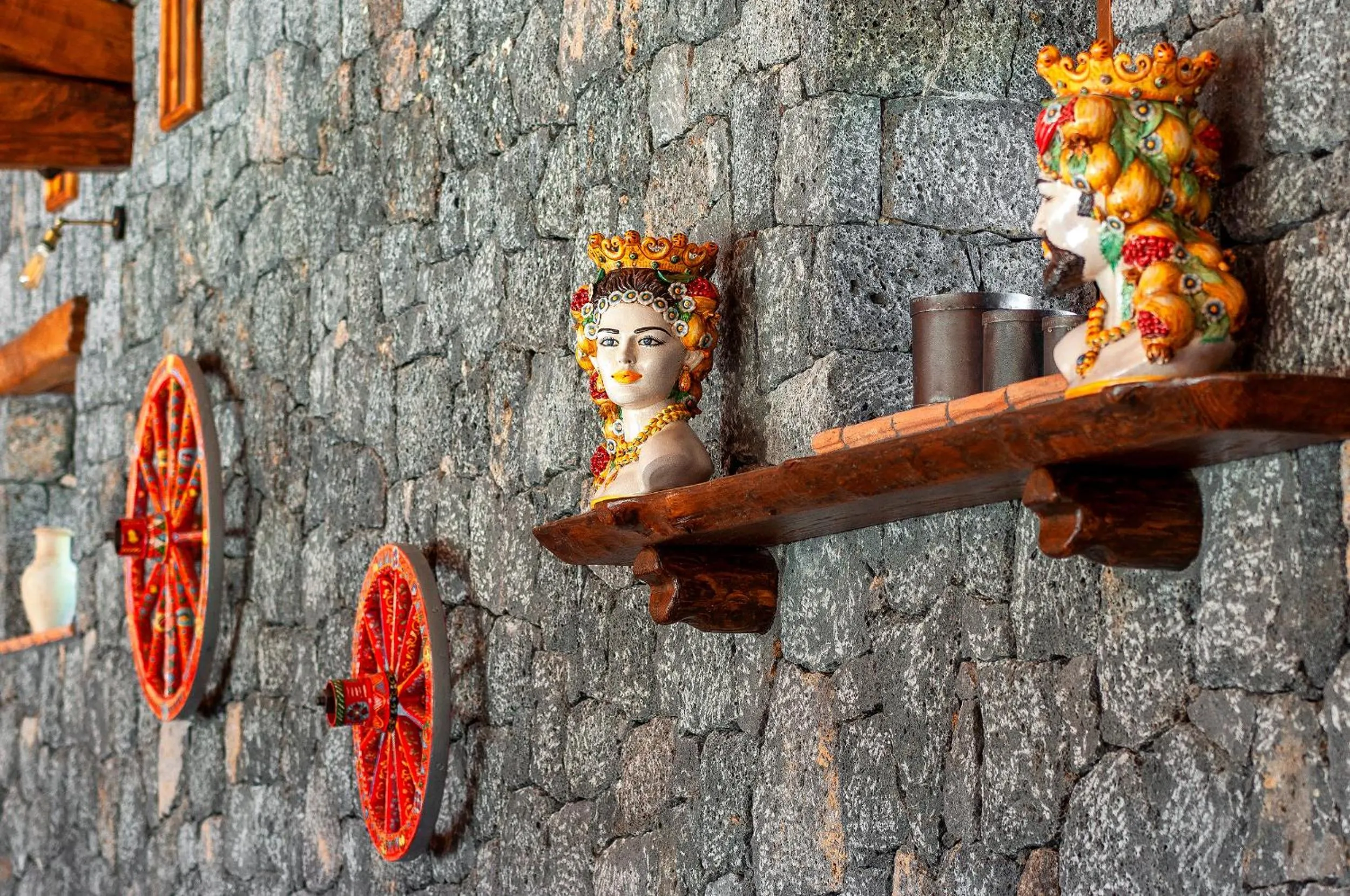 Decorative detail in Etna Quota Mille Boutique Hotel, Typical Sicilian Food & Wine