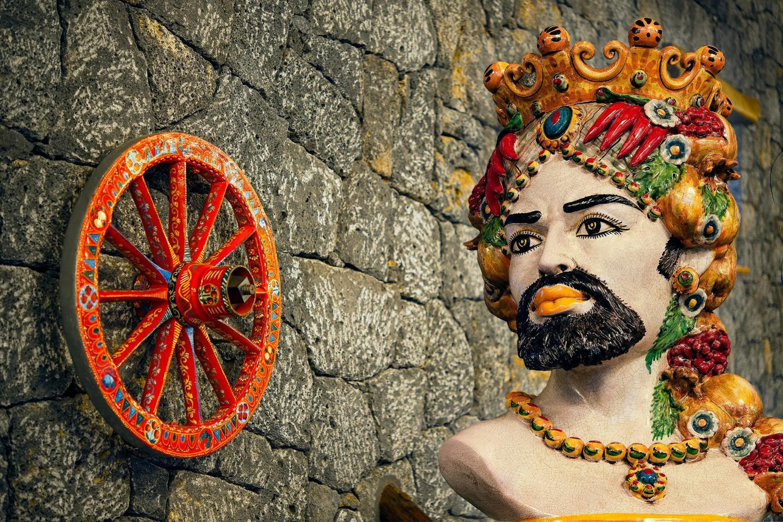 Decorative detail in Etna Quota Mille Boutique Hotel, Typical Sicilian Food & Wine