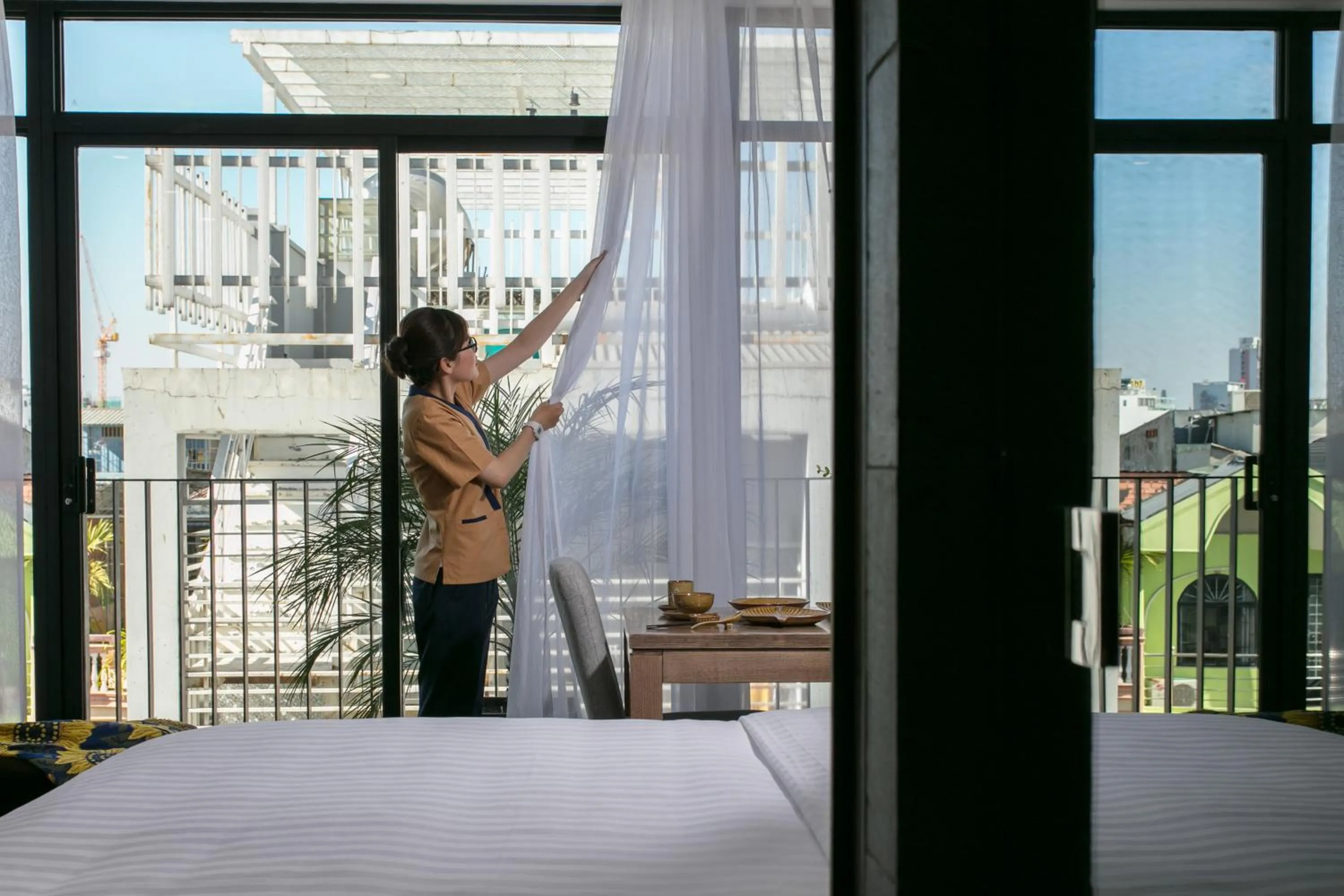 Staff, Bed in The Bloom Pham Viet Chanh - Modern Living Space in Saigon - A Top Choice for Western Travelers