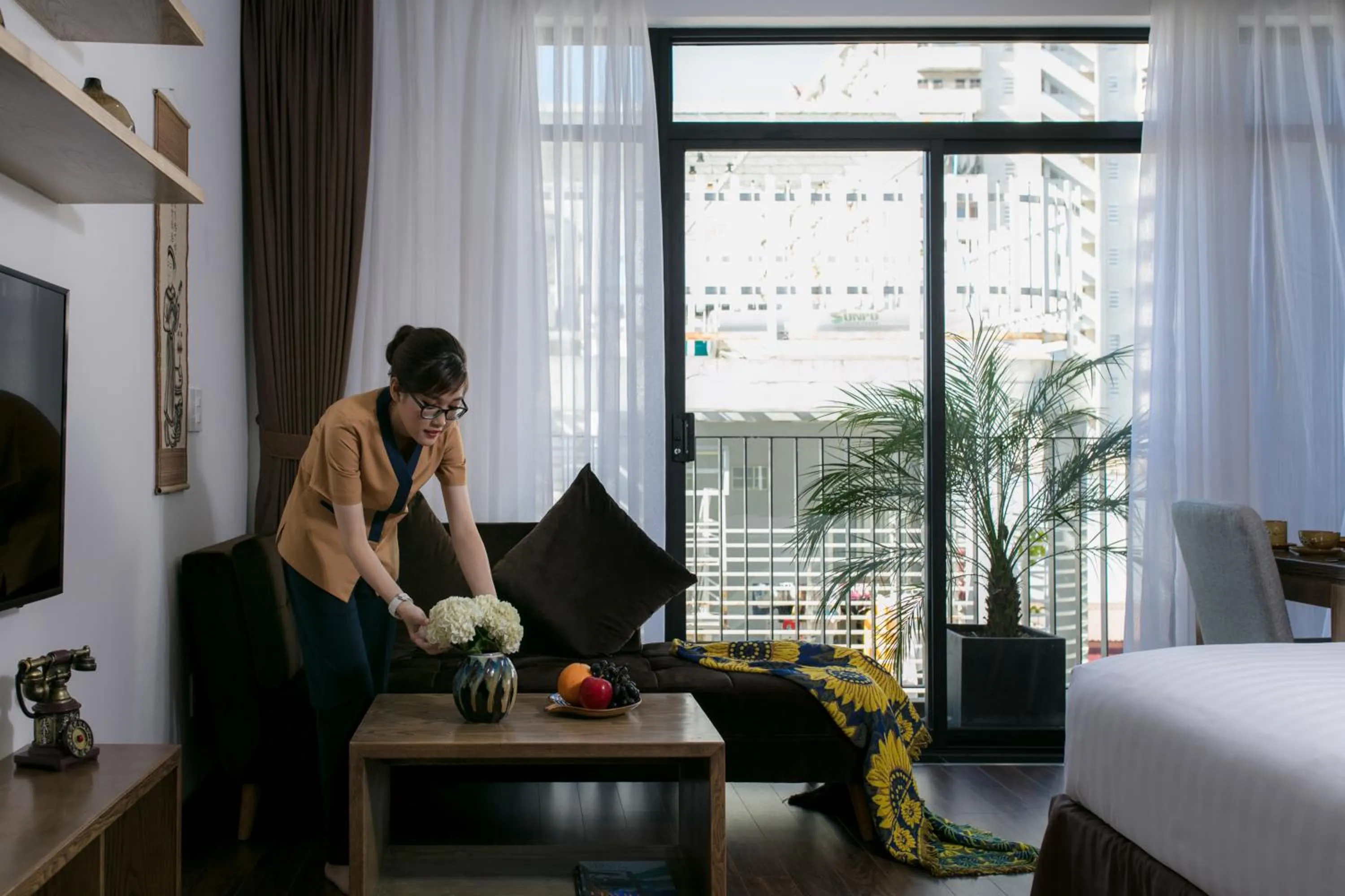 Staff, Bed in The Bloom Pham Viet Chanh - Modern Living Space in Saigon - A Top Choice for Western Travelers
