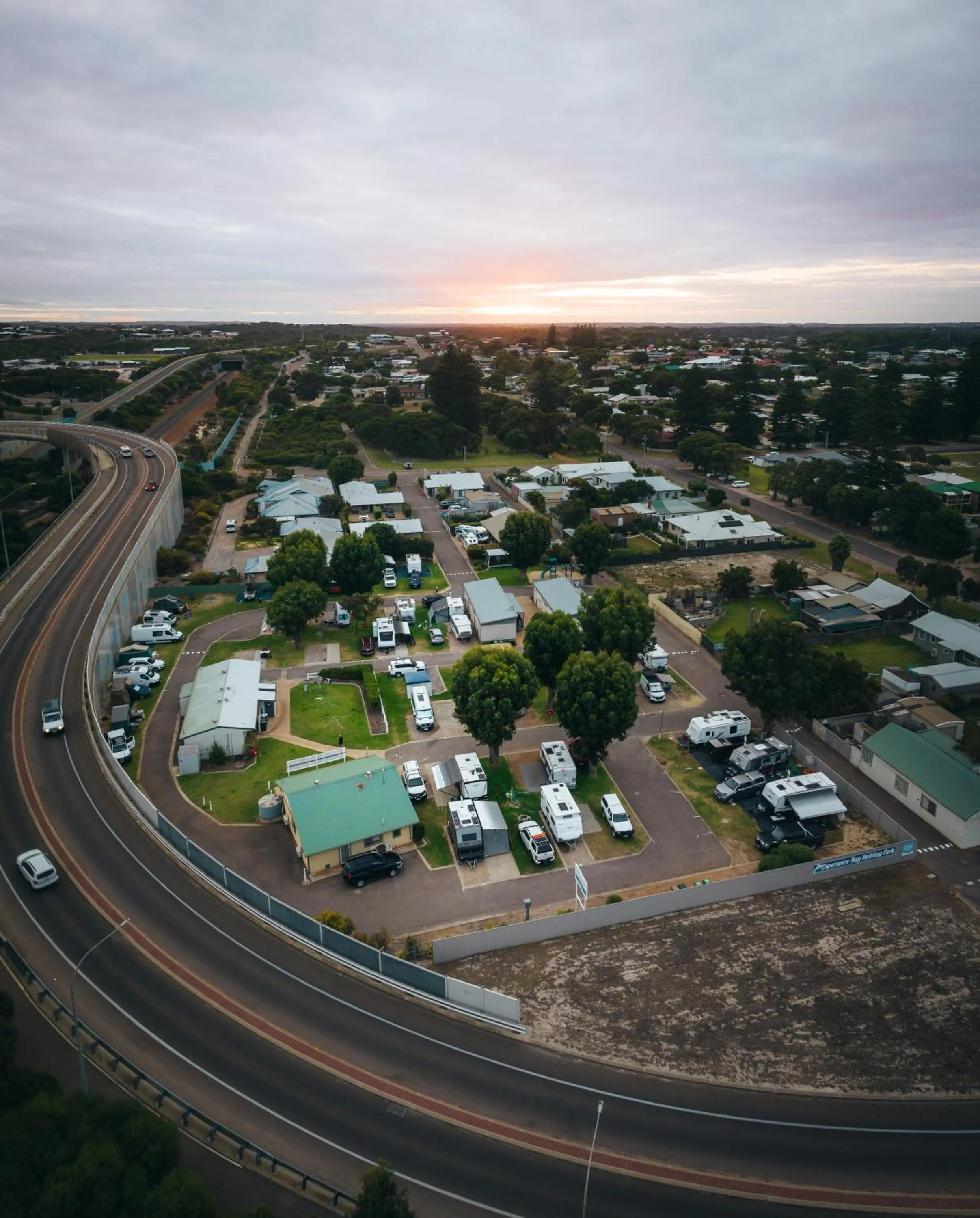 Bird's eye view in Esperance Bay Holiday Park